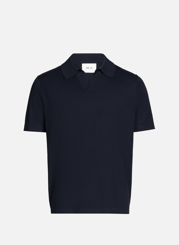 Polo en coton et lin Bleu by NN.07 NN.07 Polo en coton et lin Bleu