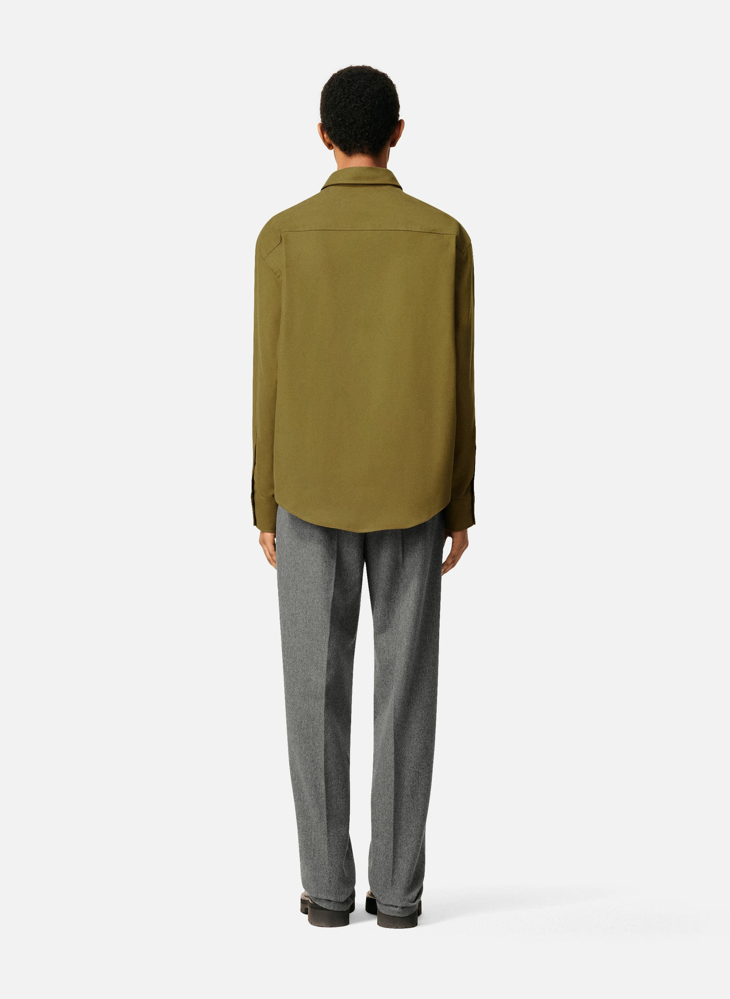 Chemise boxy embossée ami de coeur en coton unisexe AMI PARIS Vert