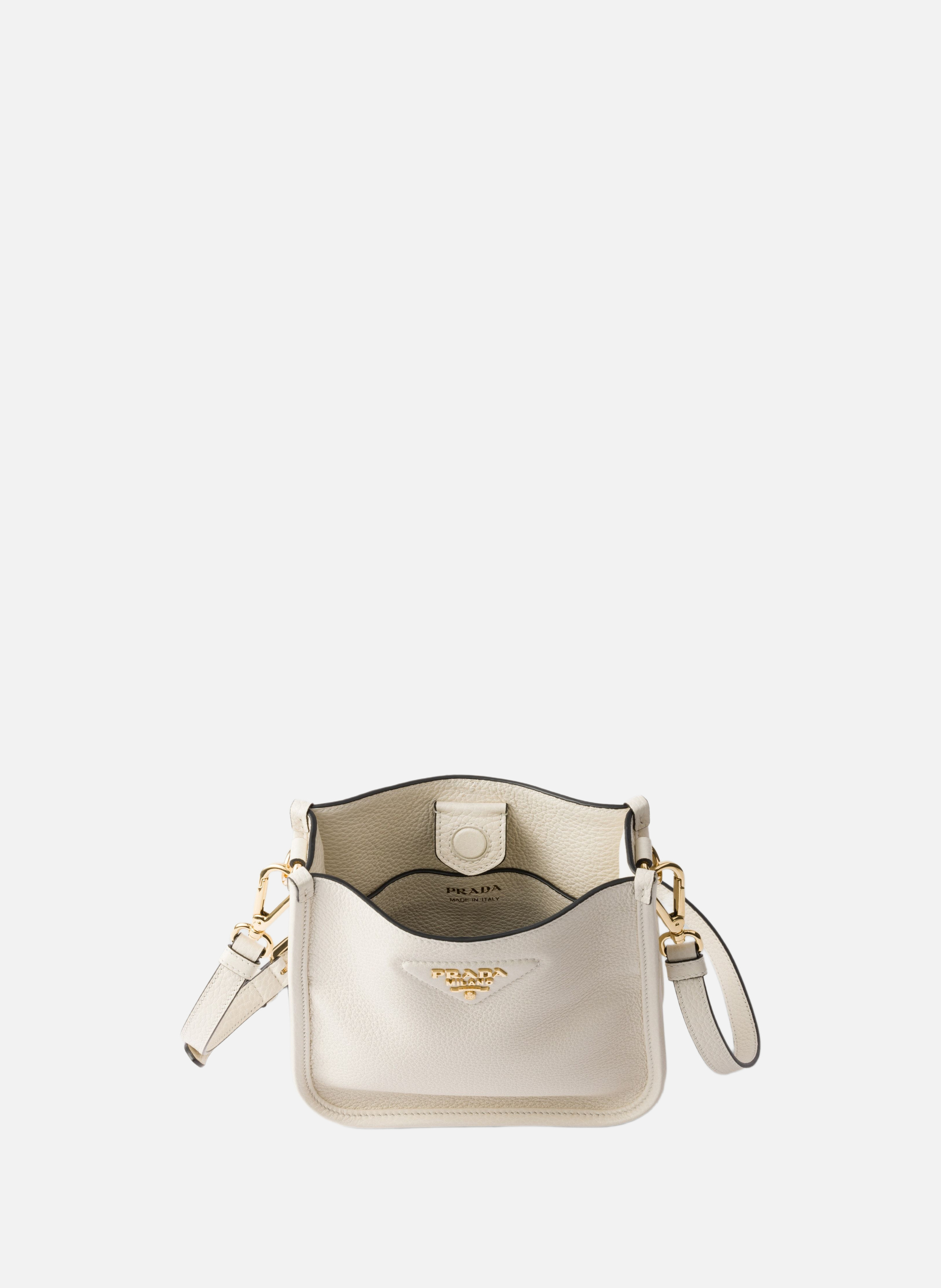 Mini sac porté épaule en cuir PRADA Blanc