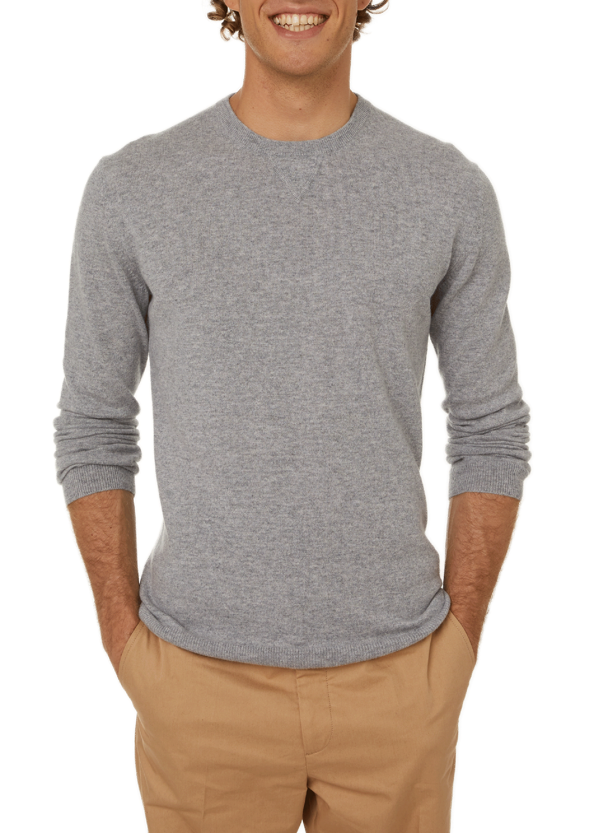Pull col rond en cachemire AU PRINTEMPS PARIS Argent
