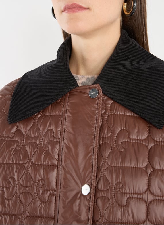 Veste longue matelassée  | Marron by GANNI Veste longue matelassée  Marron