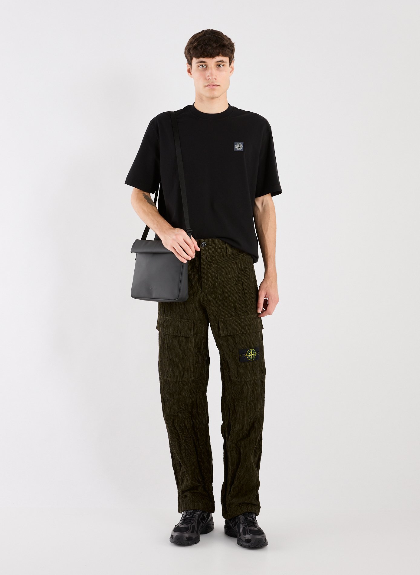 T-shirt en coton coupe droite STONE ISLAND Noir