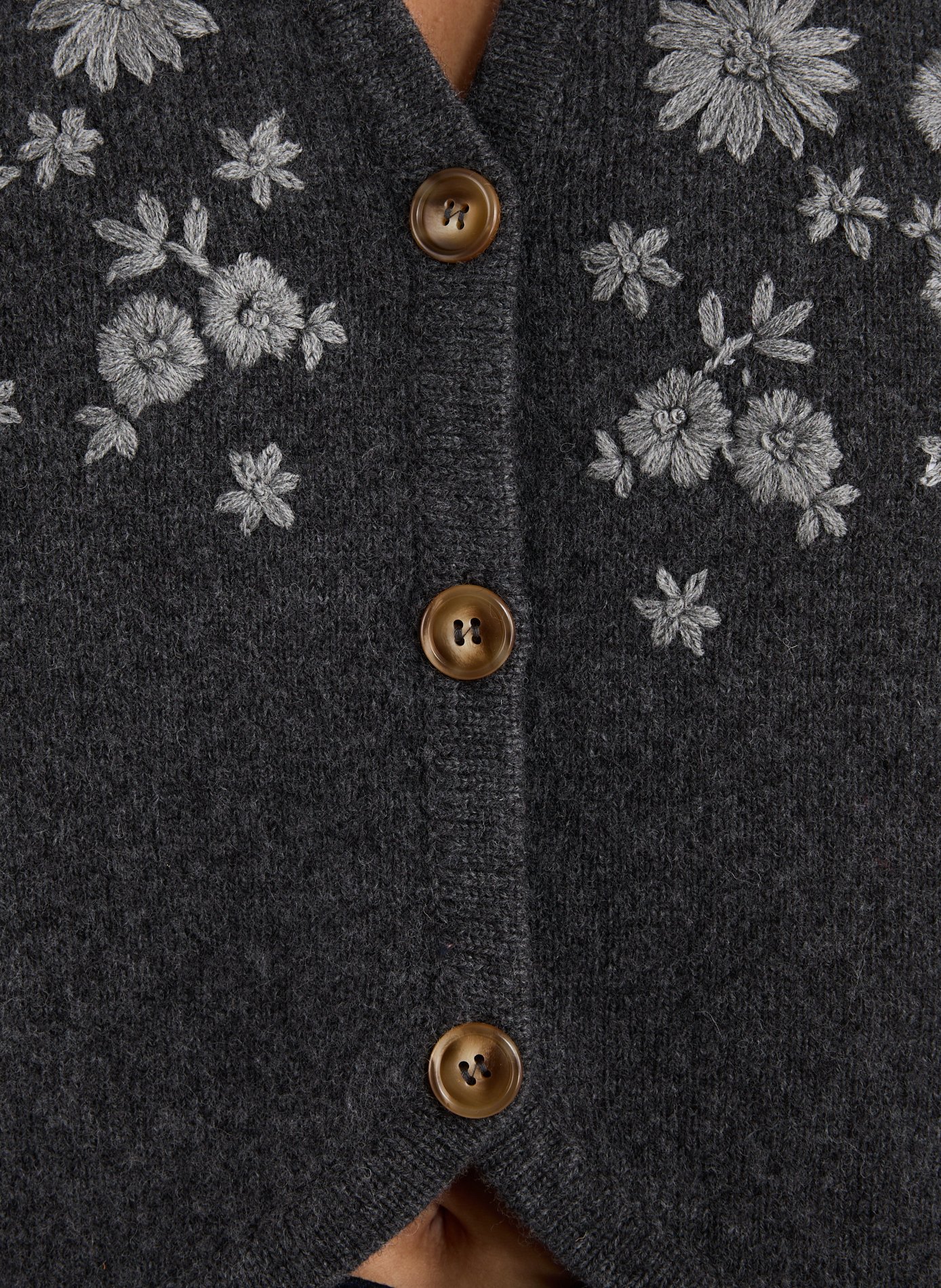 Gilet sans manche brodé en laine LOUISE MISHA Noir