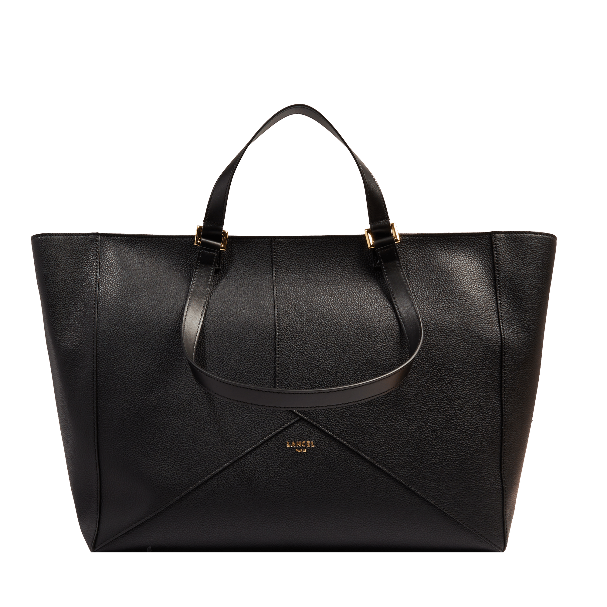 LANCEL Sac cabas zippé l enveloppe de lancel en cuir Noir