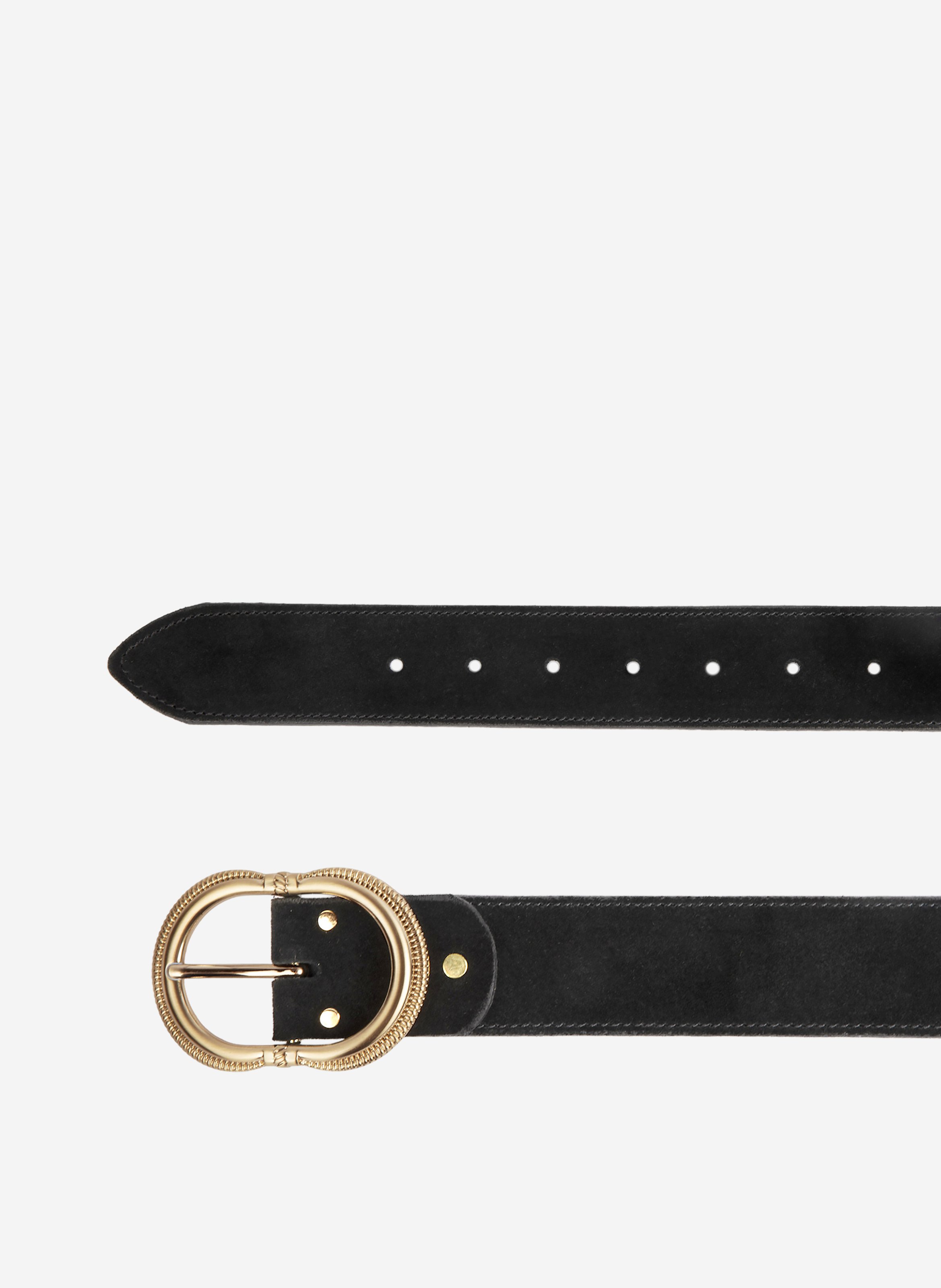 Ceinture honfleur cuir daim JULES & JENN Noir