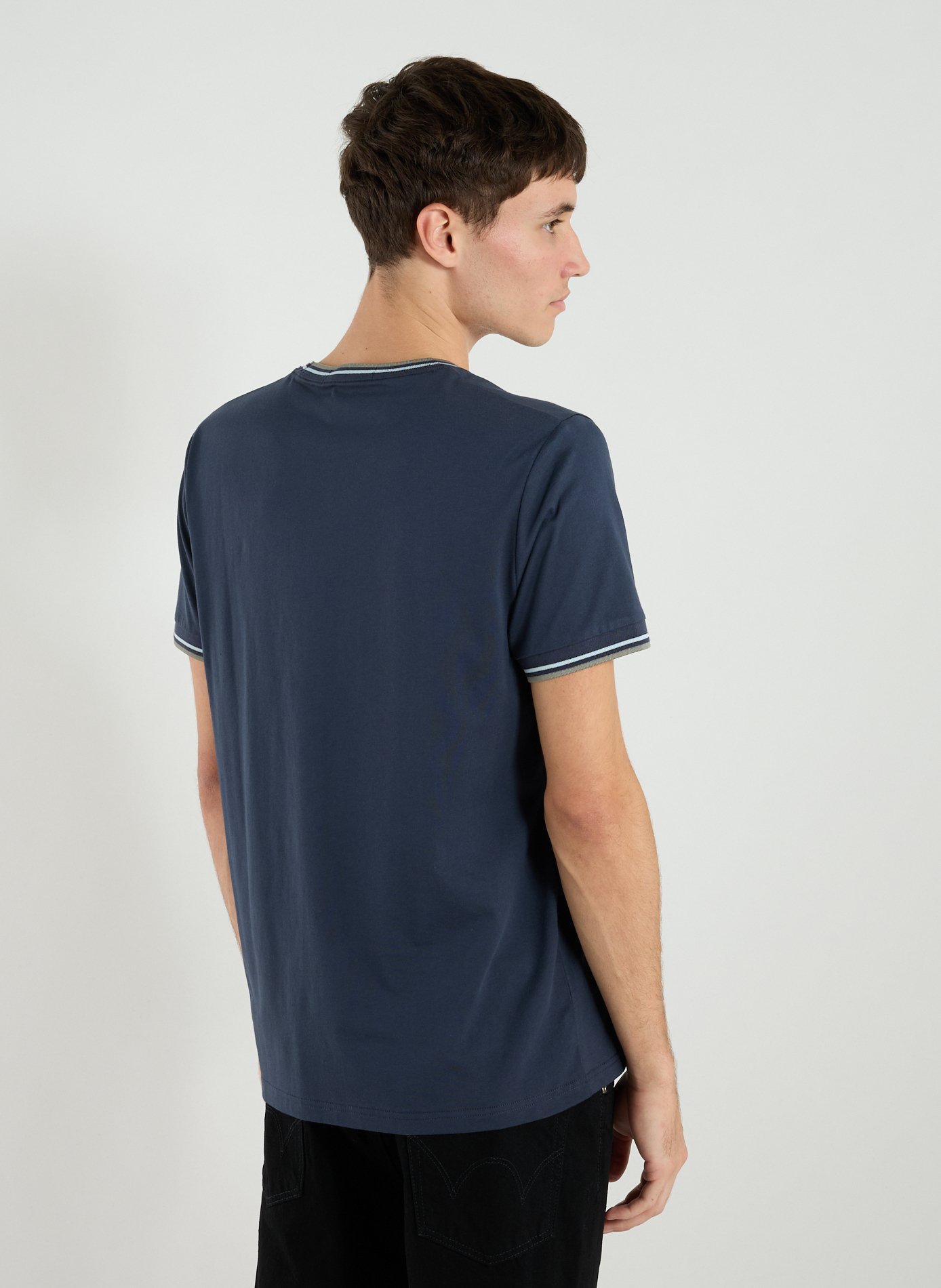 T-shirt brodé en coton FRED PERRY Bleu