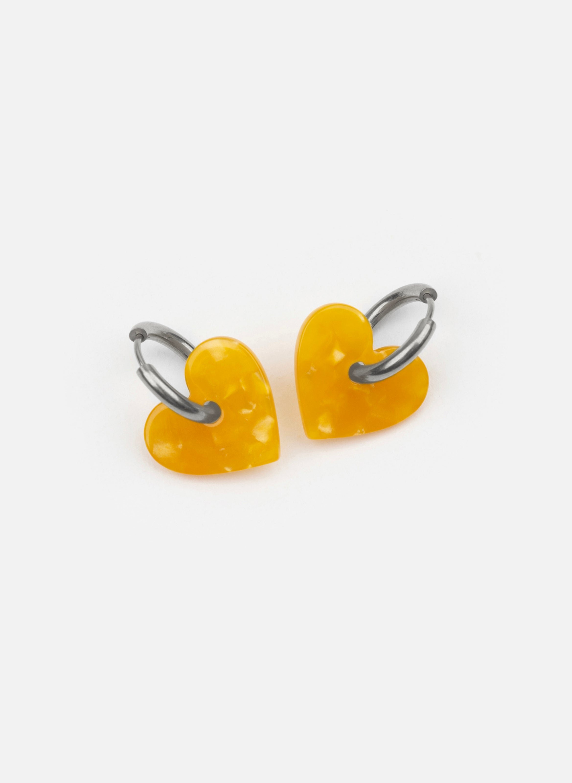 Boucles d'oreilles lova lova avec anneaux en acier inoxydable argenté KURAGE GINZA Orange