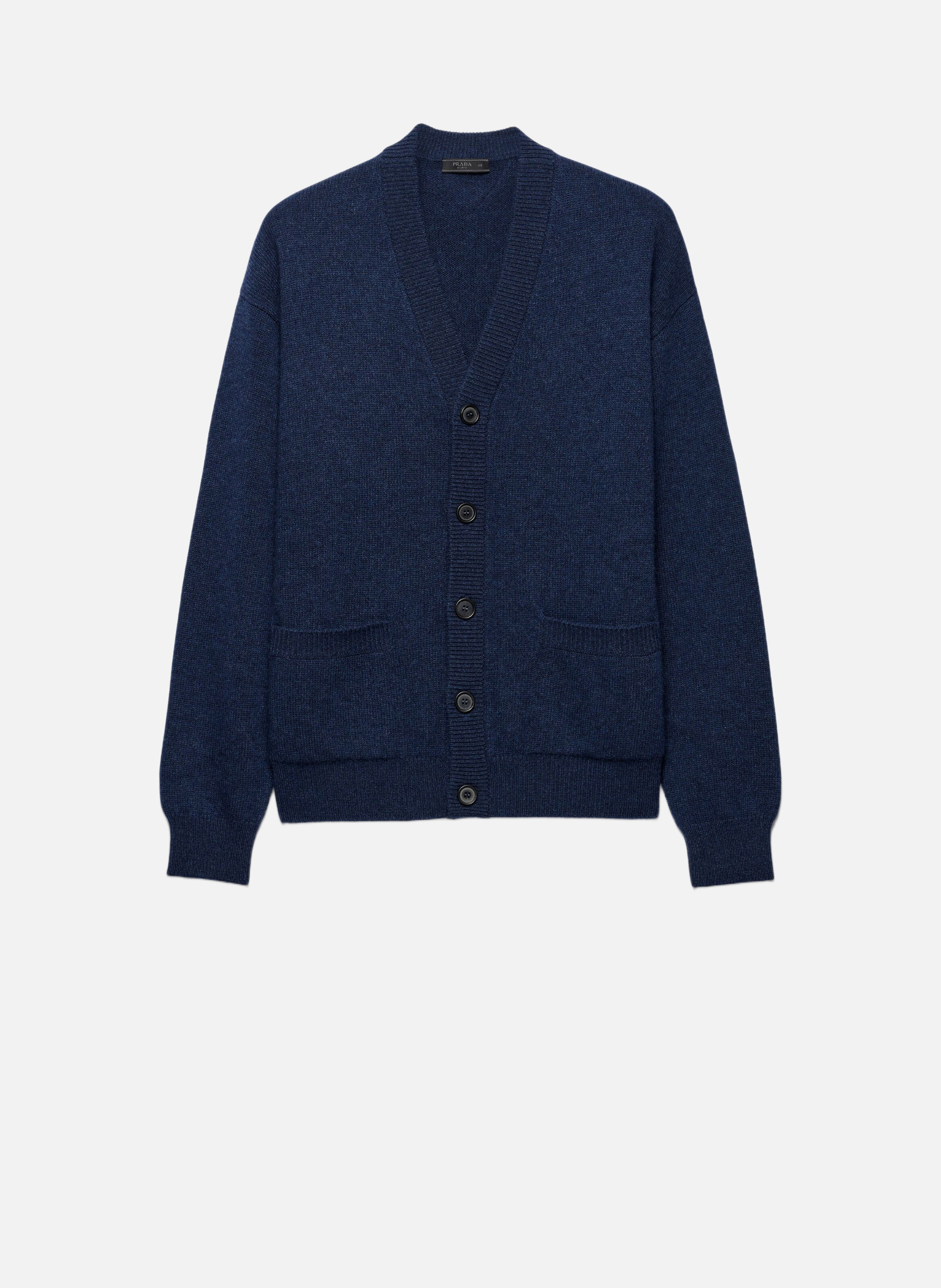 Cardigan en re-cashmere PRADA Bleu