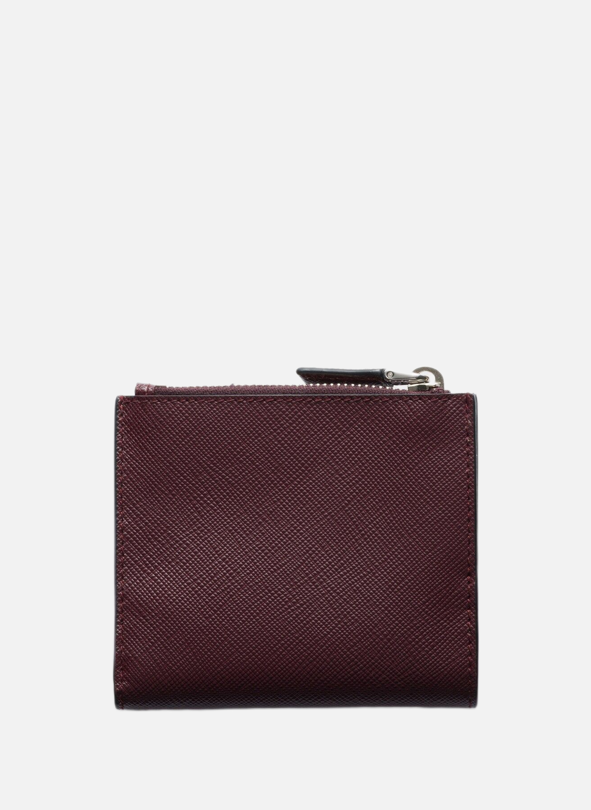 Petit portefeuille en cuir saffiano PRADA Rouge