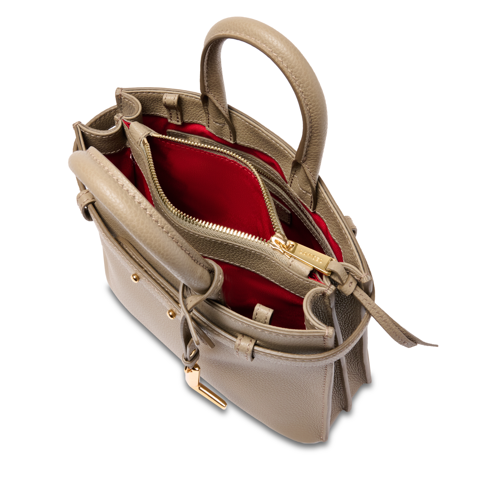 Sac carryall zippé s faubourg de lancel en cuir LANCEL Beige
