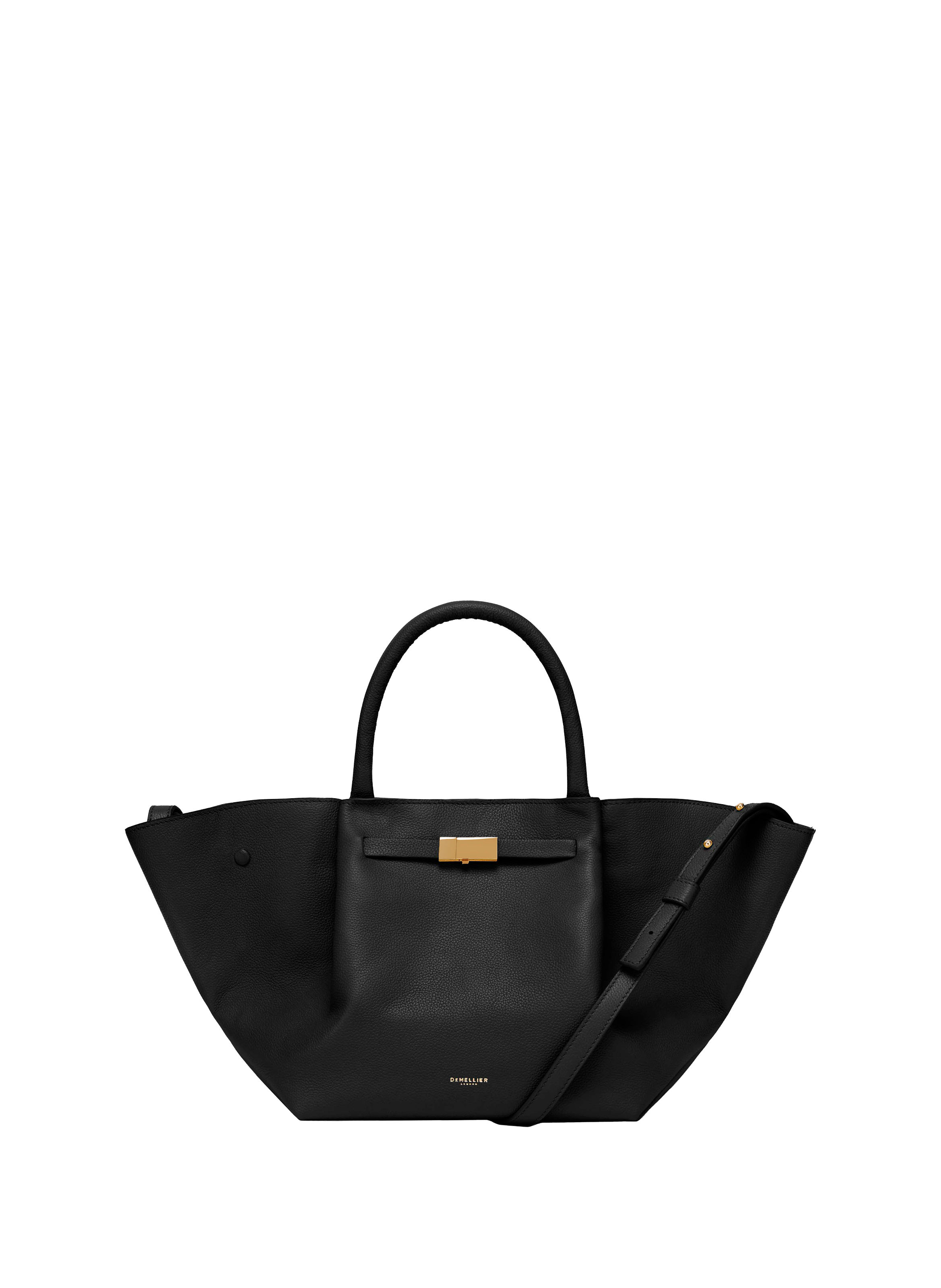 Sac à main Midi New York en cuir et coton DEMELLIER LONDON Noir