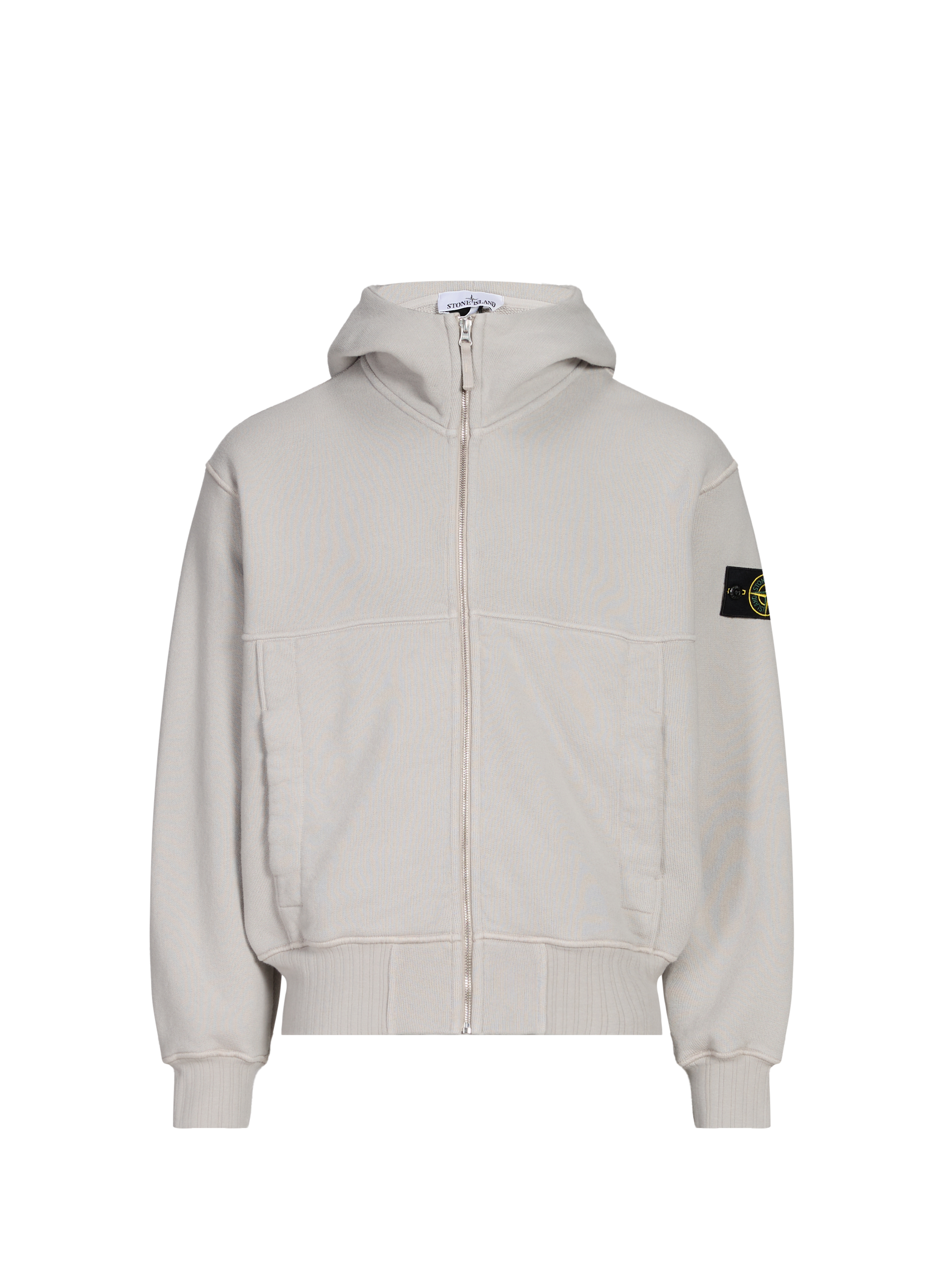 STONE ISLAND Cotton zip-up hoodie Grey
