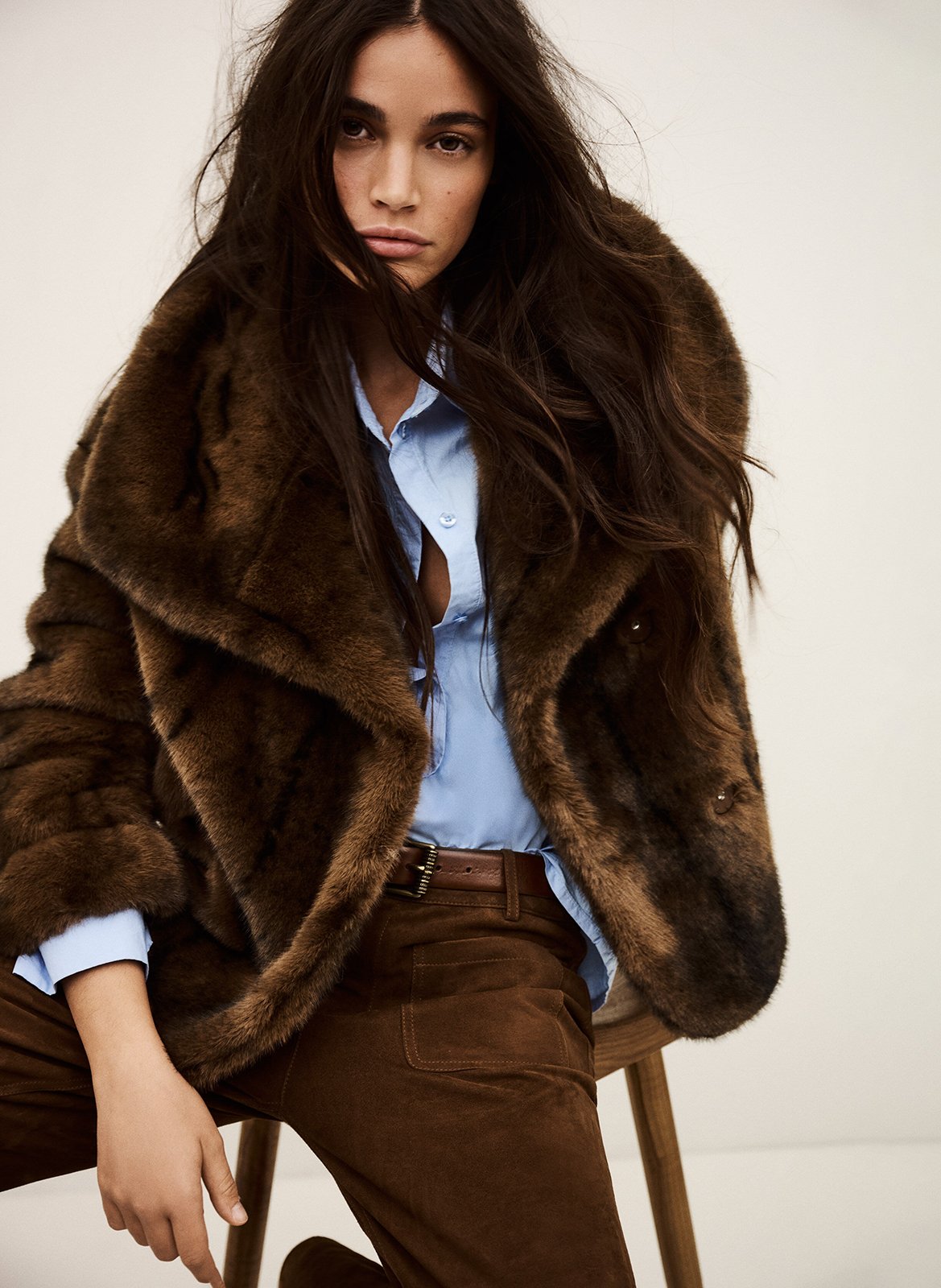 Manteau en fourrure synthétique foxy BA&SH Marron