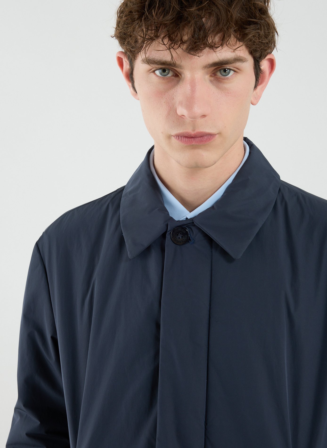 Straight jacket with classic collar WOOLRICH Blue