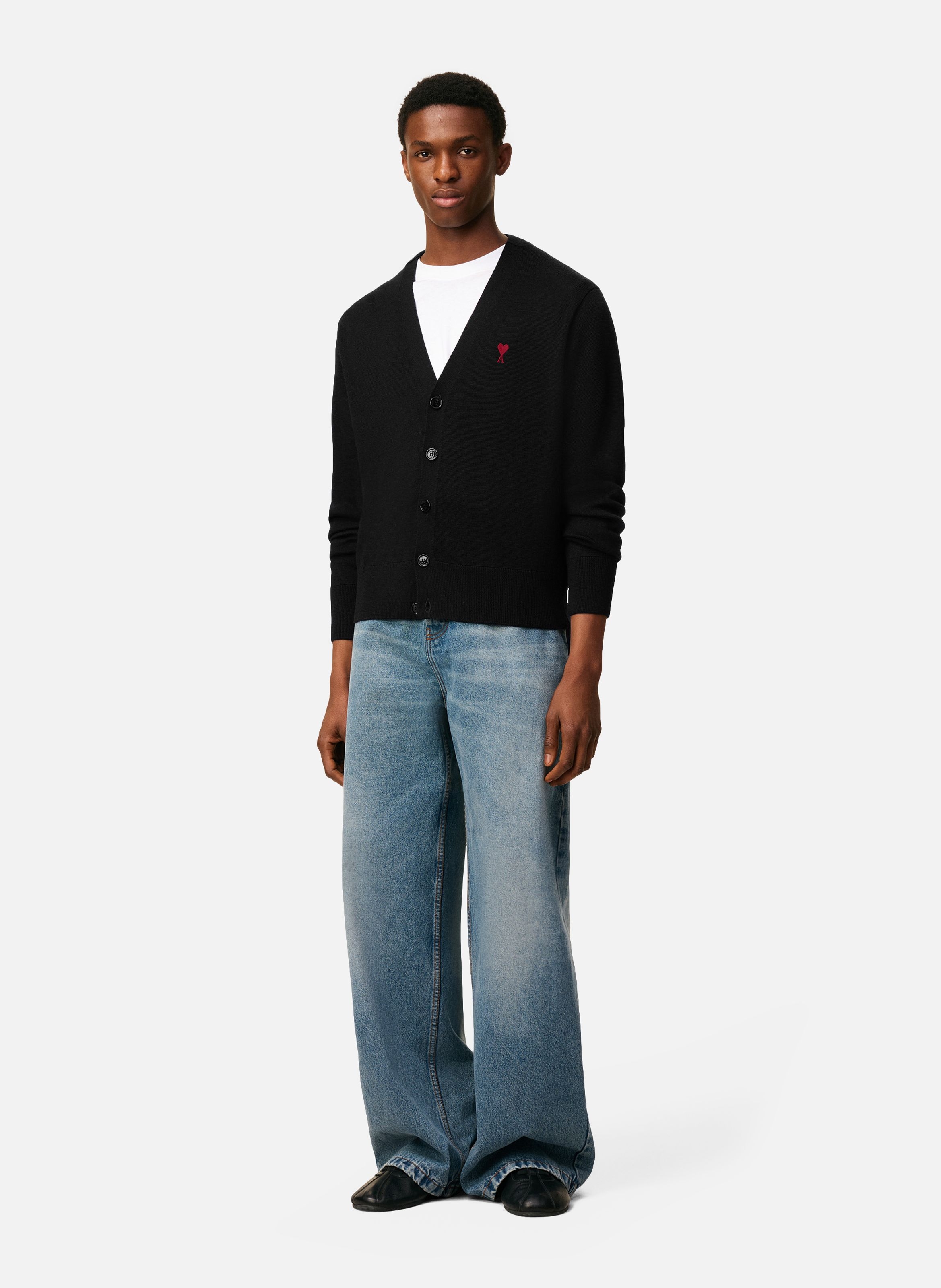 Cardigan ami de coeur en laine AMI PARIS Noir