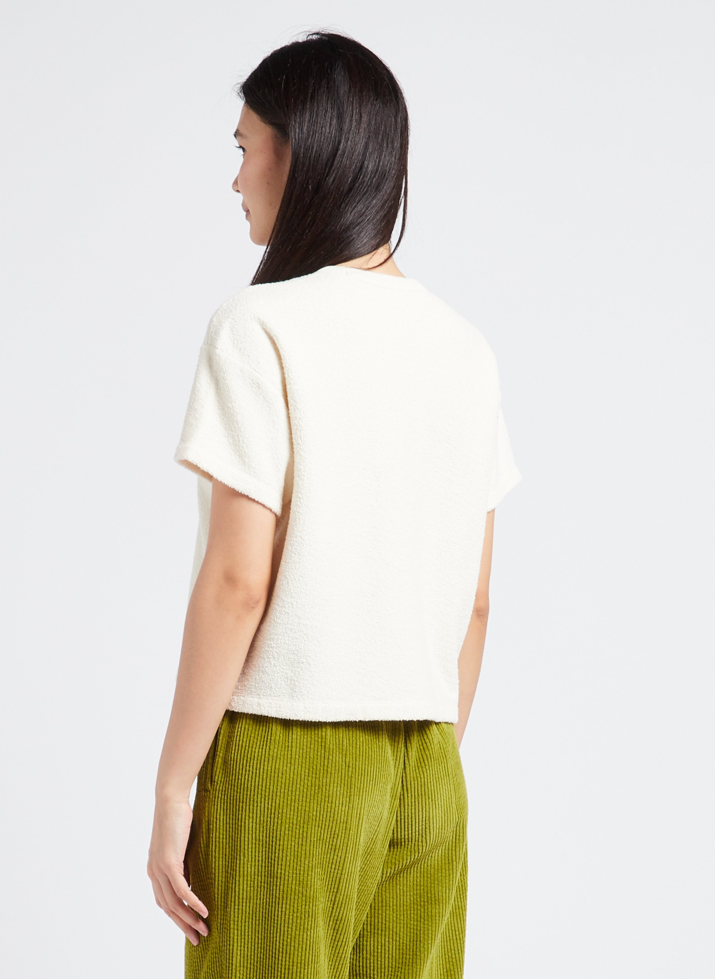 Tee-shirt ample col rond en coton bio bobypark AMERICAN VINTAGE Beige