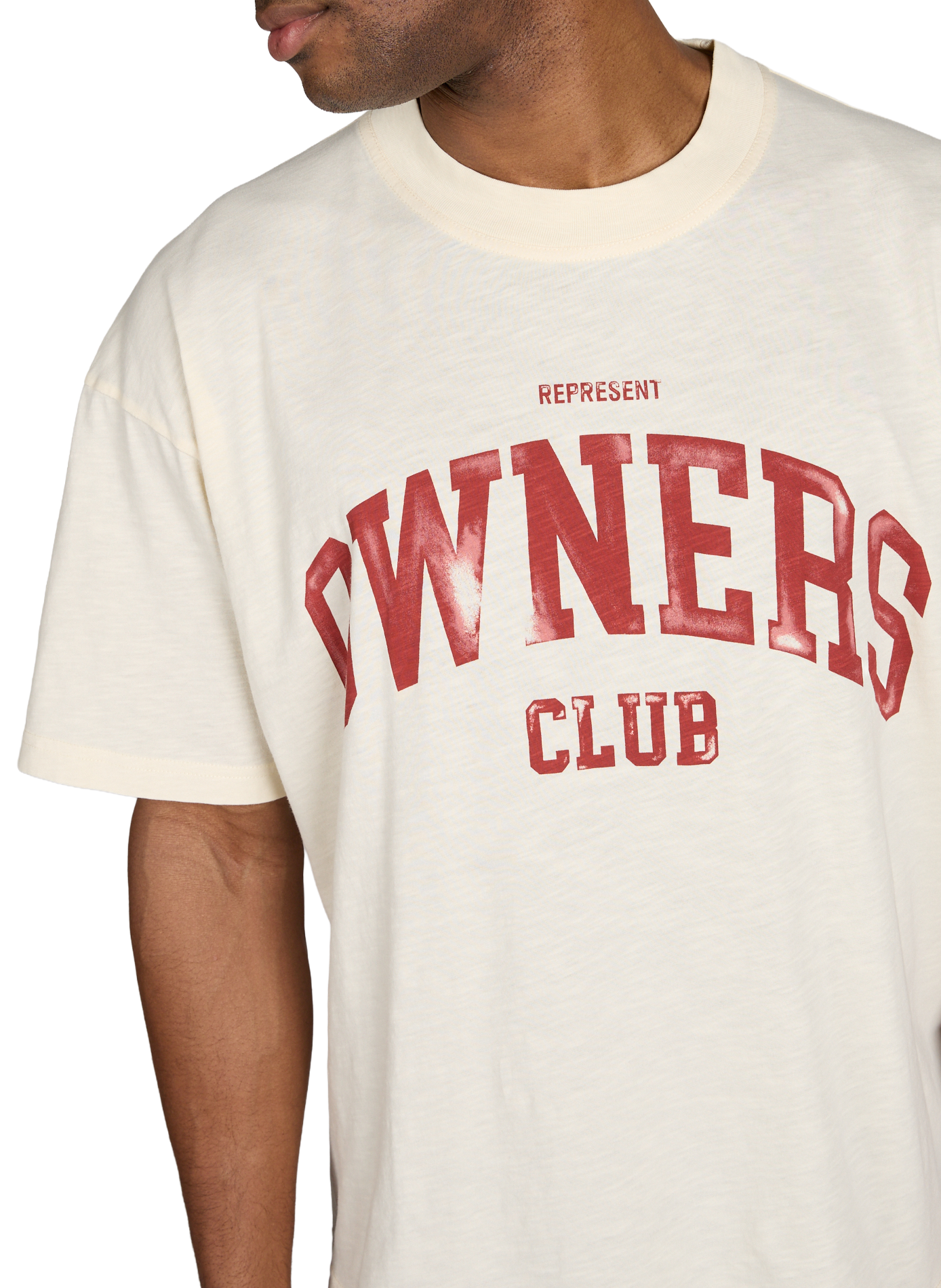 T-shirt col rond en coton REPRESENT Beige