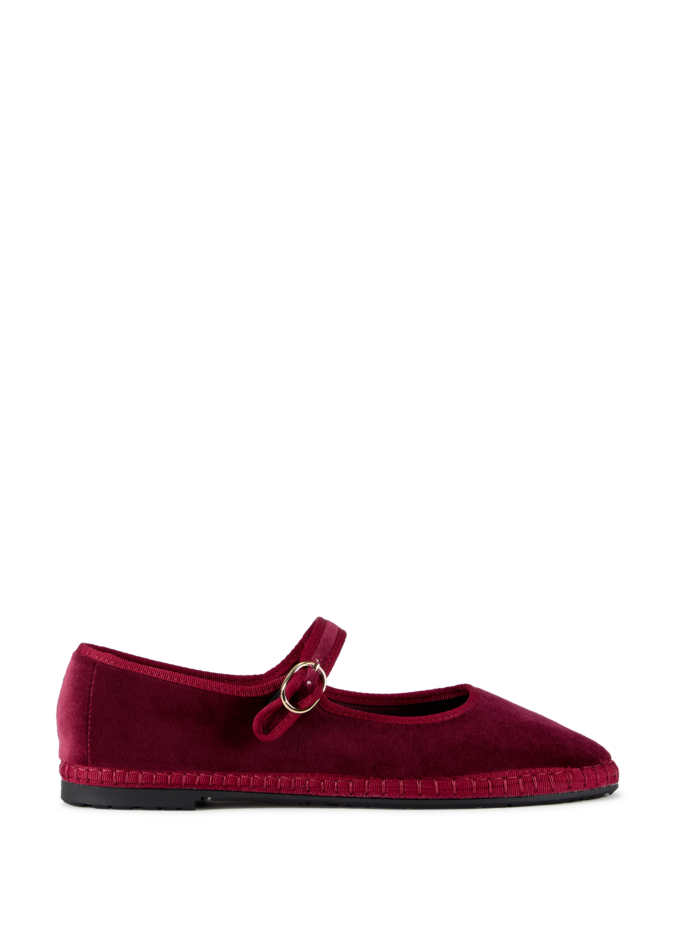 Ballerines velours à boucle métallique en coton mélangé FLABELUS Rouge