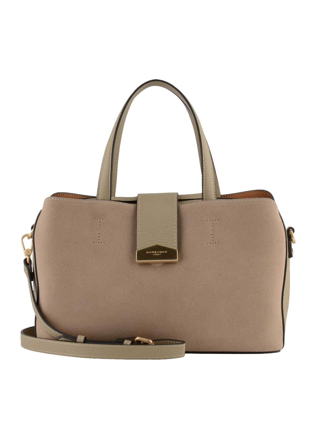 Cavalcade daim  porté main mastic POURCHET Gris