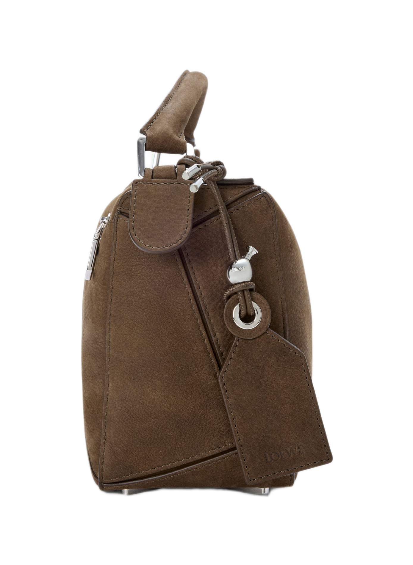 Petit sac Featherlight Puzzle en nubuck grainé LOEWE Marron