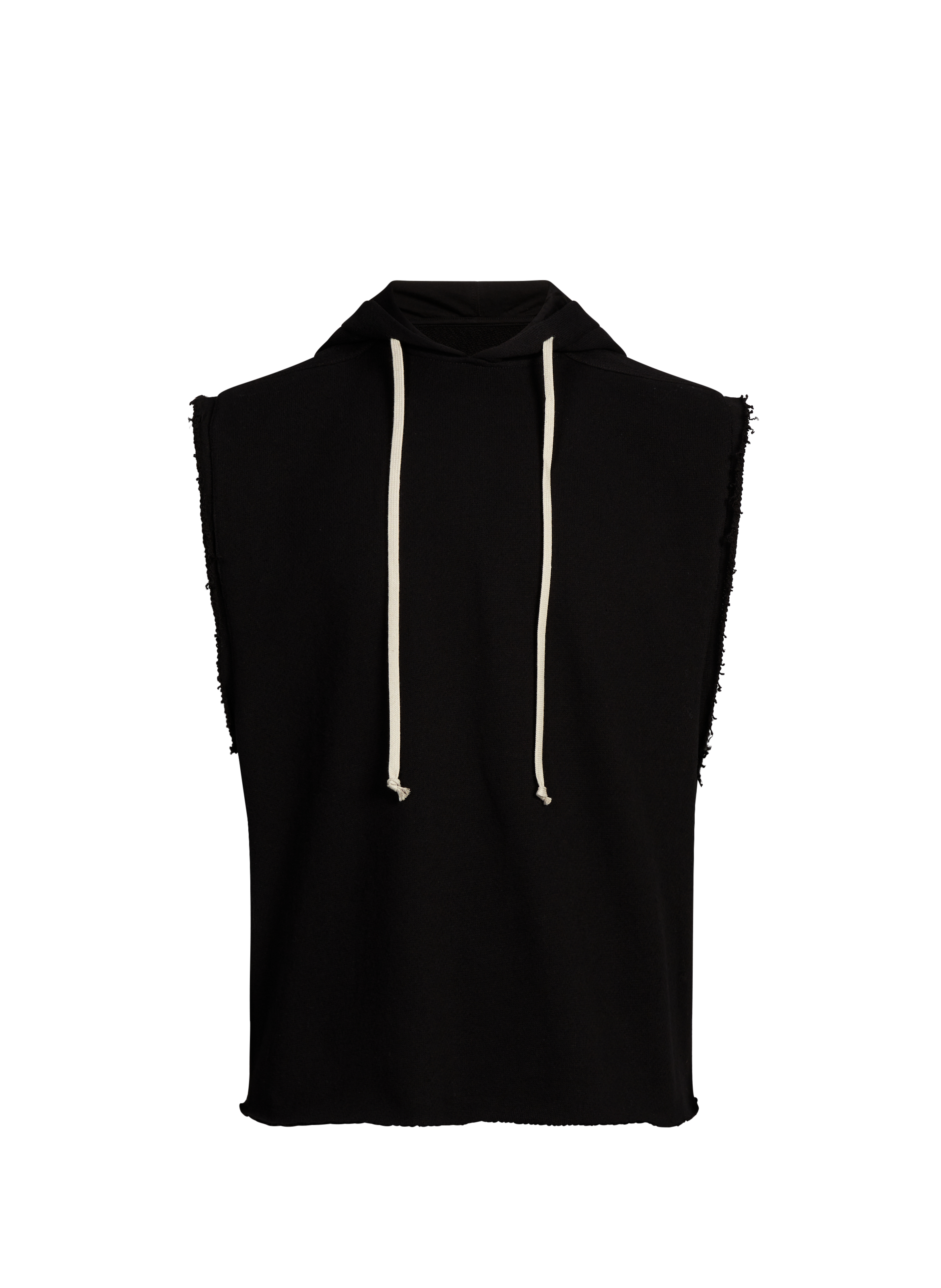 Sweat sans manches à capuche en coton RICK OWENS Noir