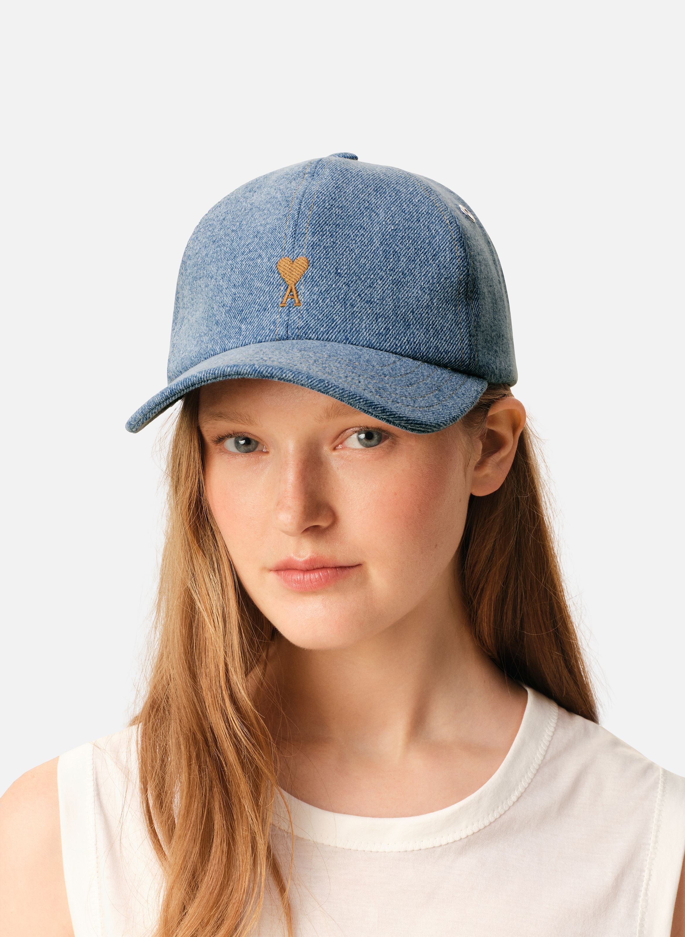 Casquette Broderie Ami De Coeur En Coton unisexe AMI PARIS Bleu