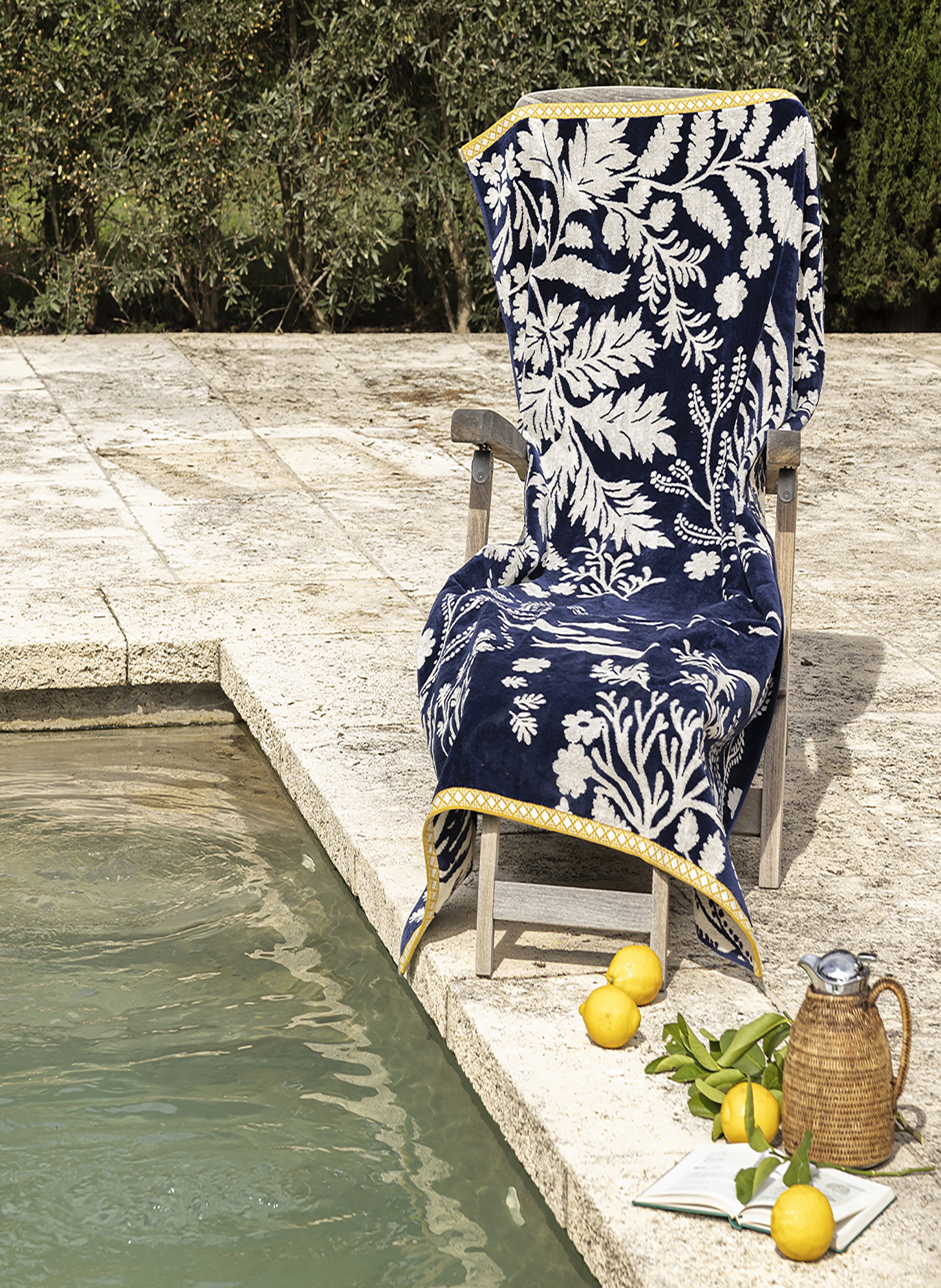 Drap de plage en jacquard velours, calypso ALEXANDRE TURPAULT Bleu
