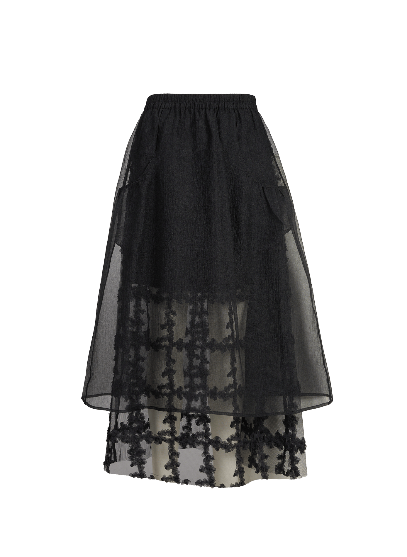 Jupe longue ample à doublure dentelle BAUM UND PFERDGARTEN Noir