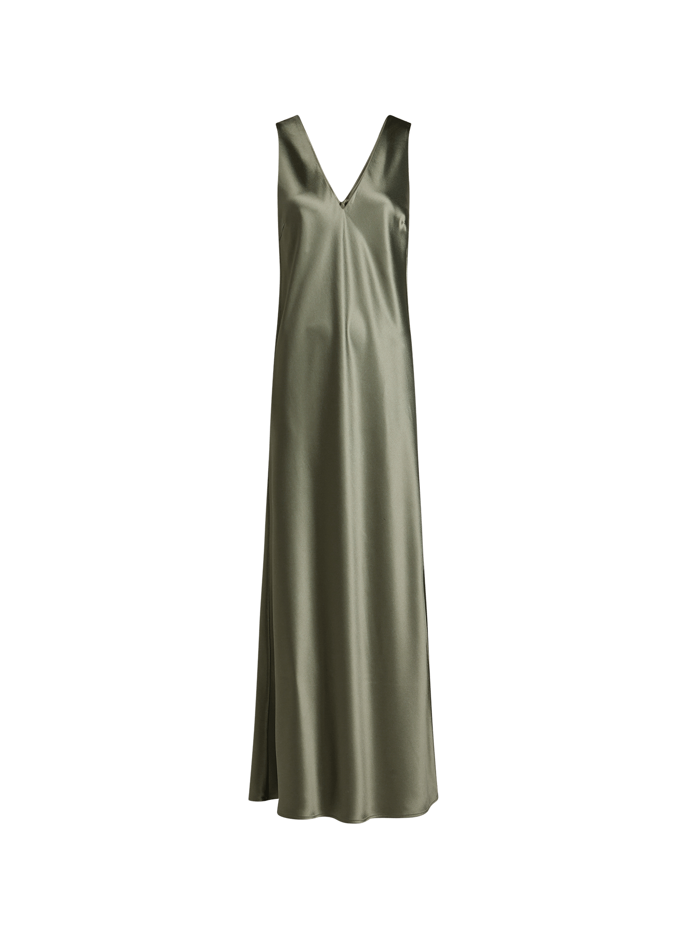 Long satin Levita dress BY MALENE BIRGER Green