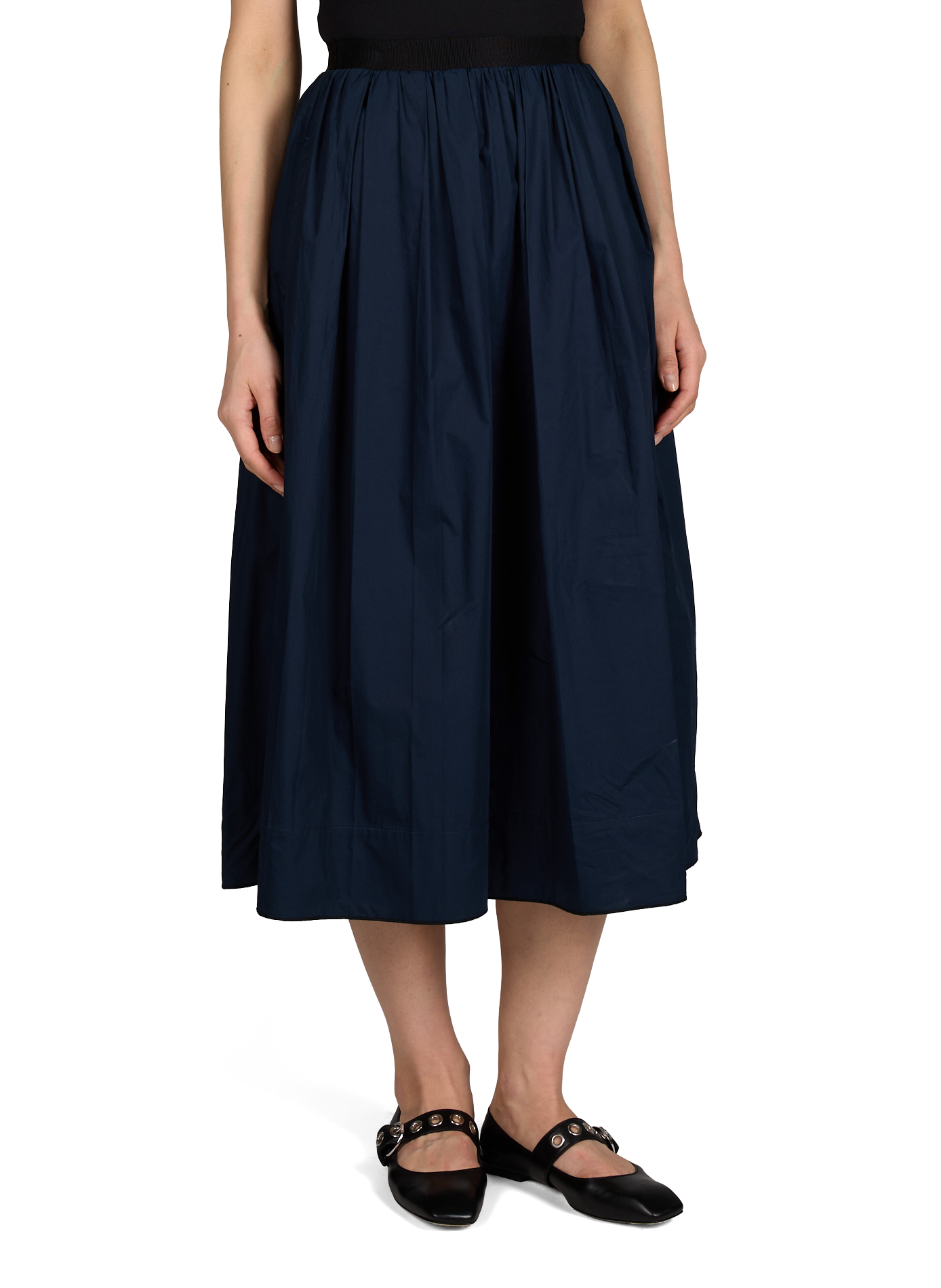 Jupe midi plissée Leda en coton TELA Bleu