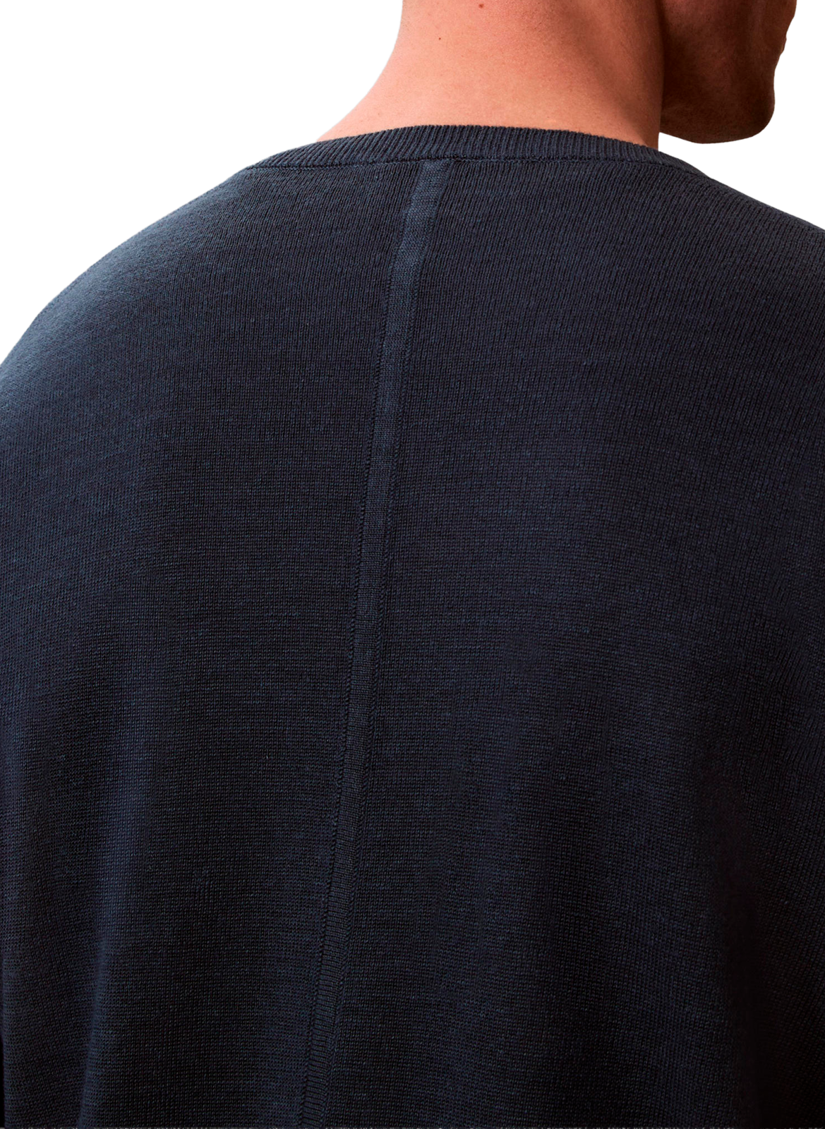 Pull droit col rond en lin mélangé CALVIN KLEIN Blau