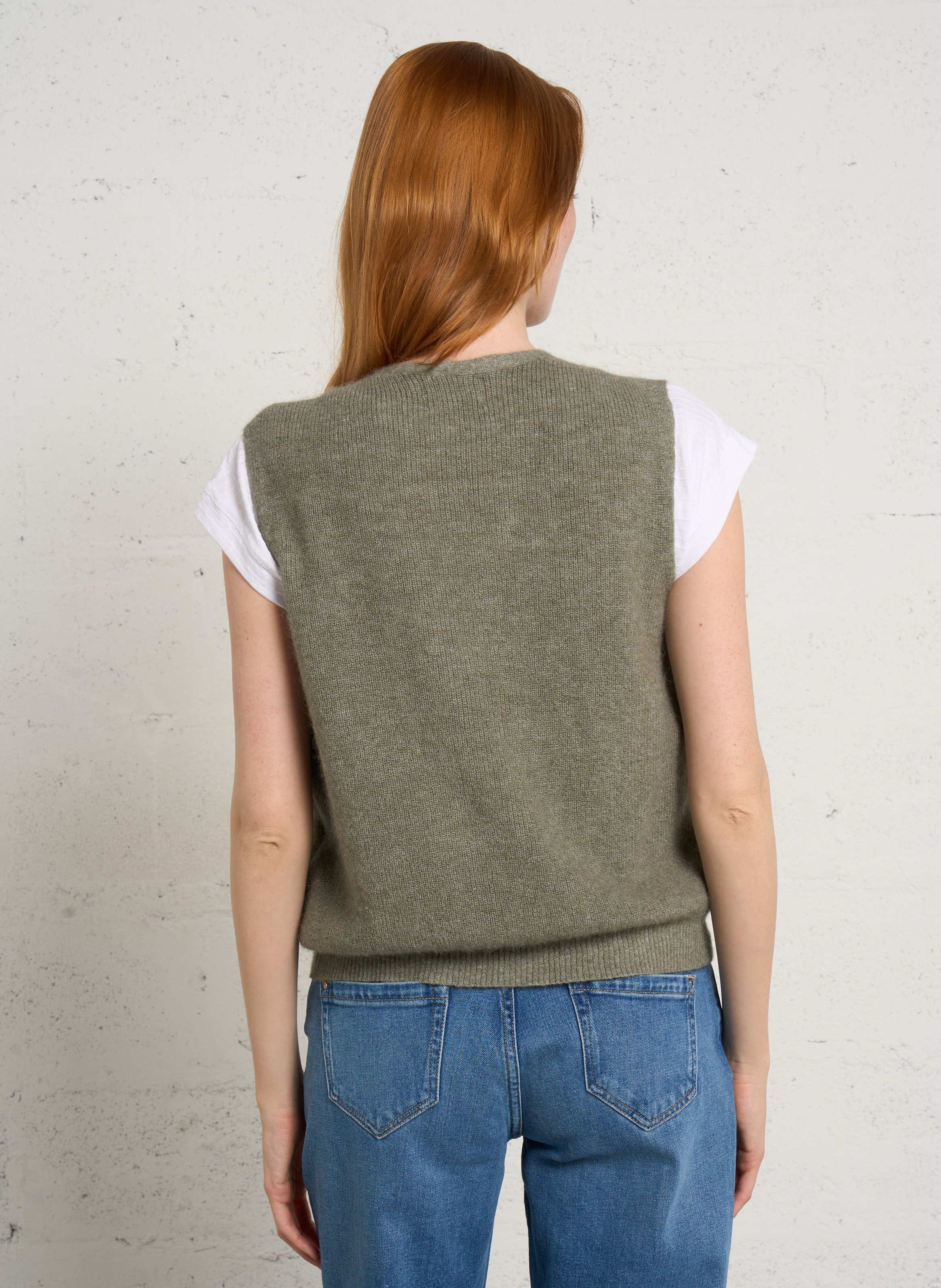 Gilet sans manches en laine mélangée pacha MAISON 123 Vert