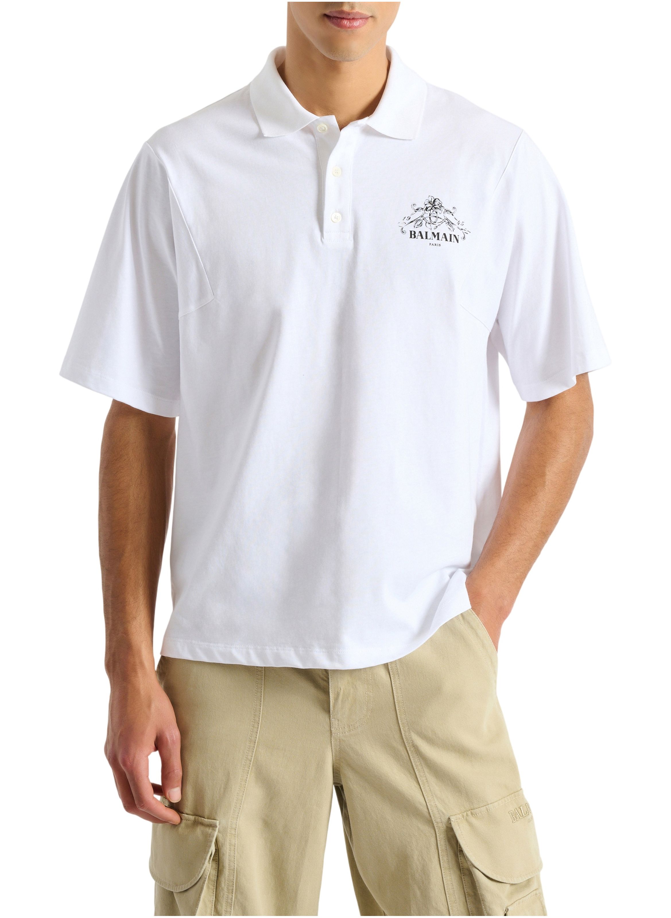 Polo balmain vine imprimé BALMAIN Blanc