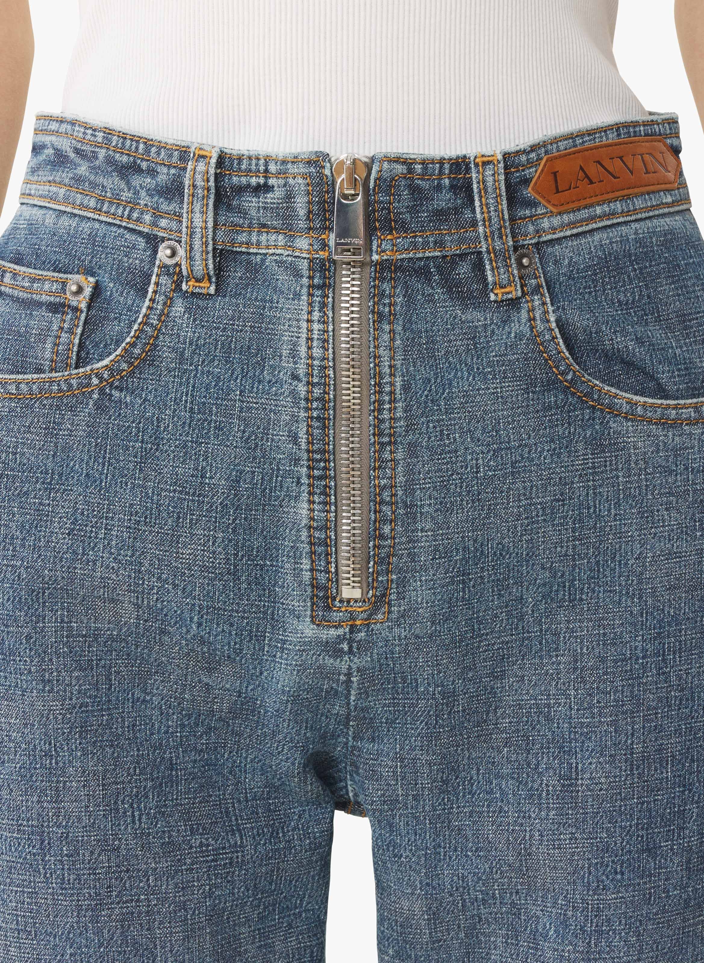 Pantalon zippé en denim LANVIN Bleu