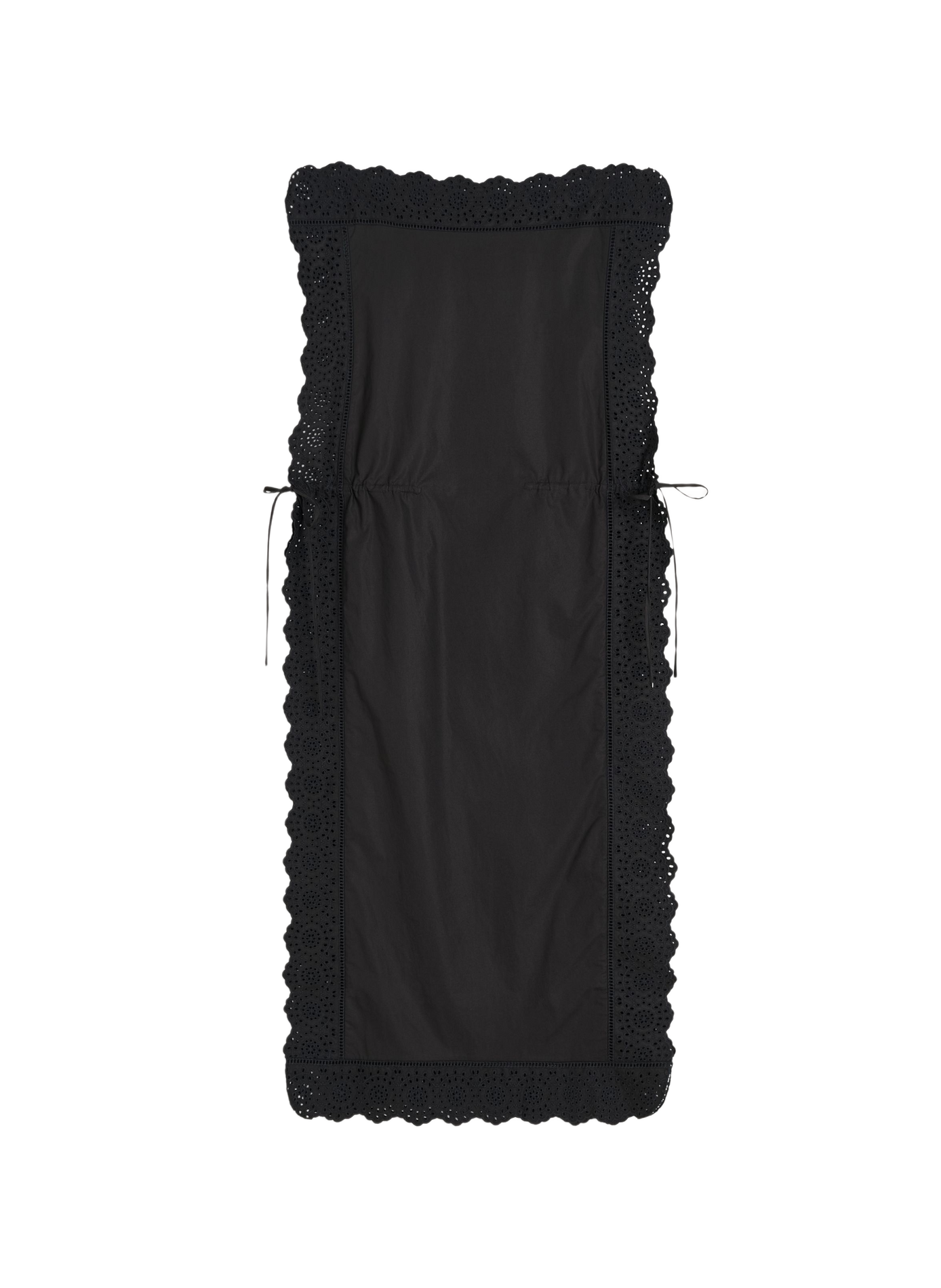 Robe midi à broderies anglaises en coton BY MALENE BIRGER Noir