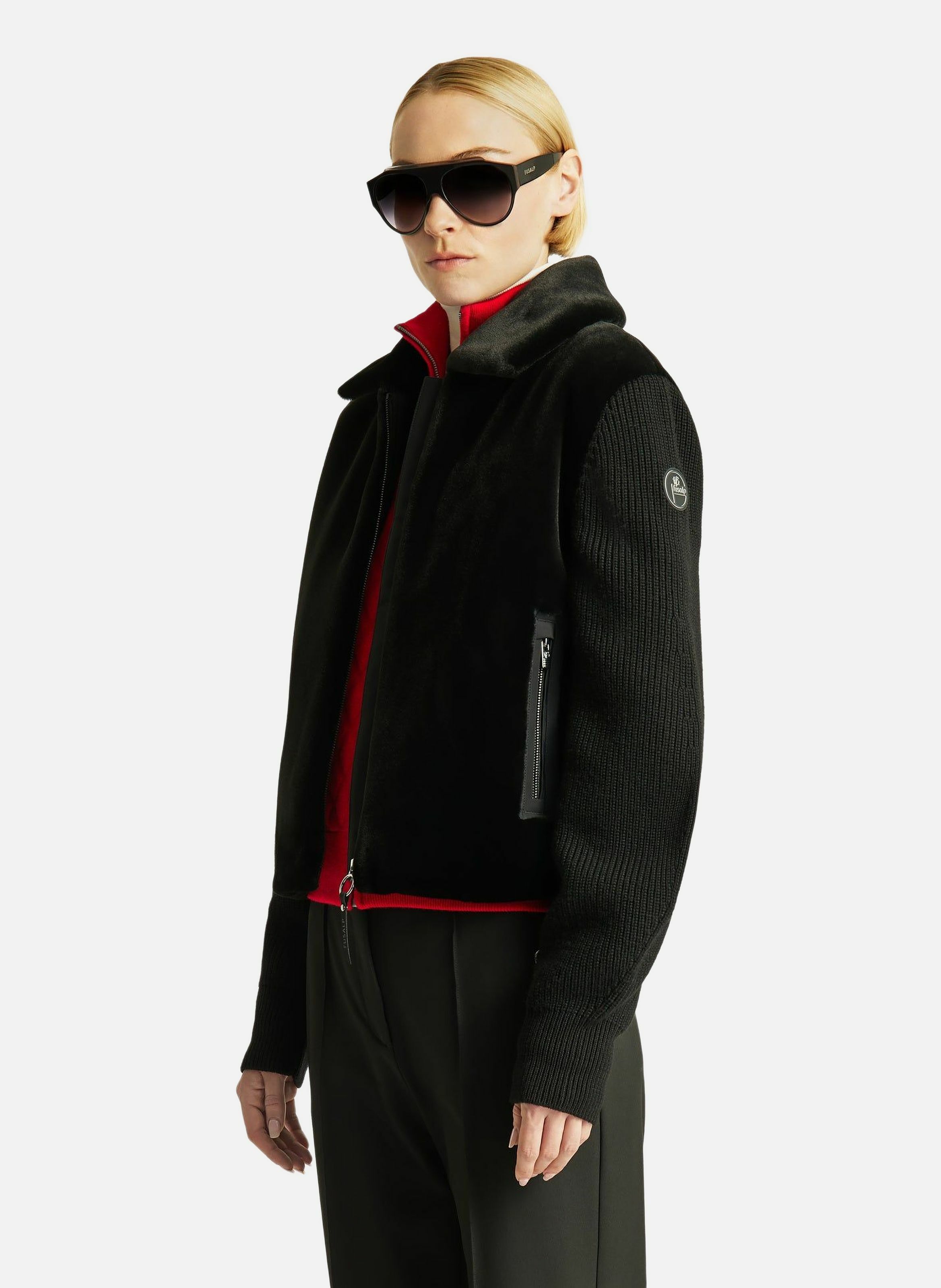 Veste paige col chemise coupe regular FUSALP Noir