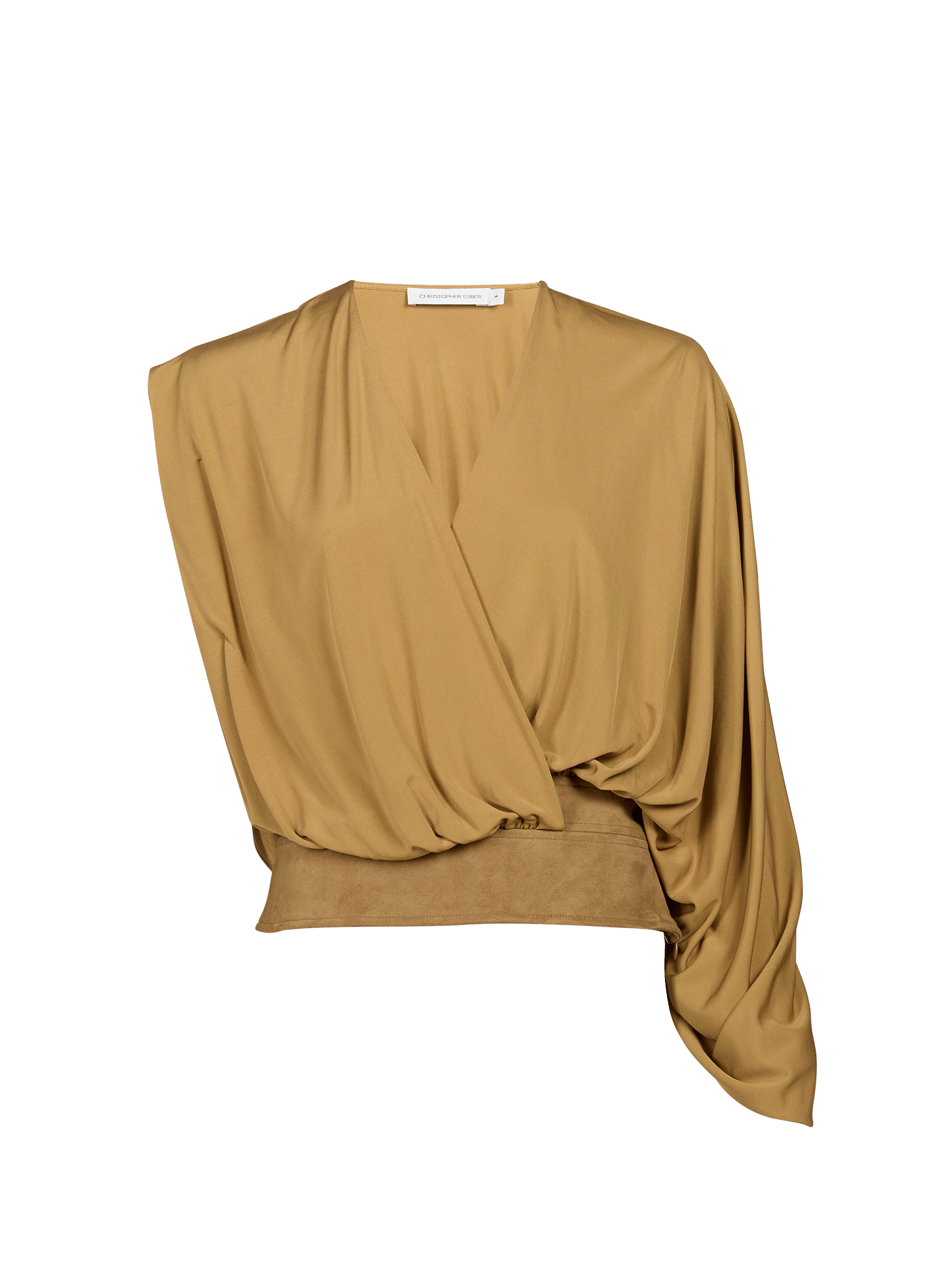 Top Contour asymétrique en cuir  CHRISTOPHER ESBER Jaune