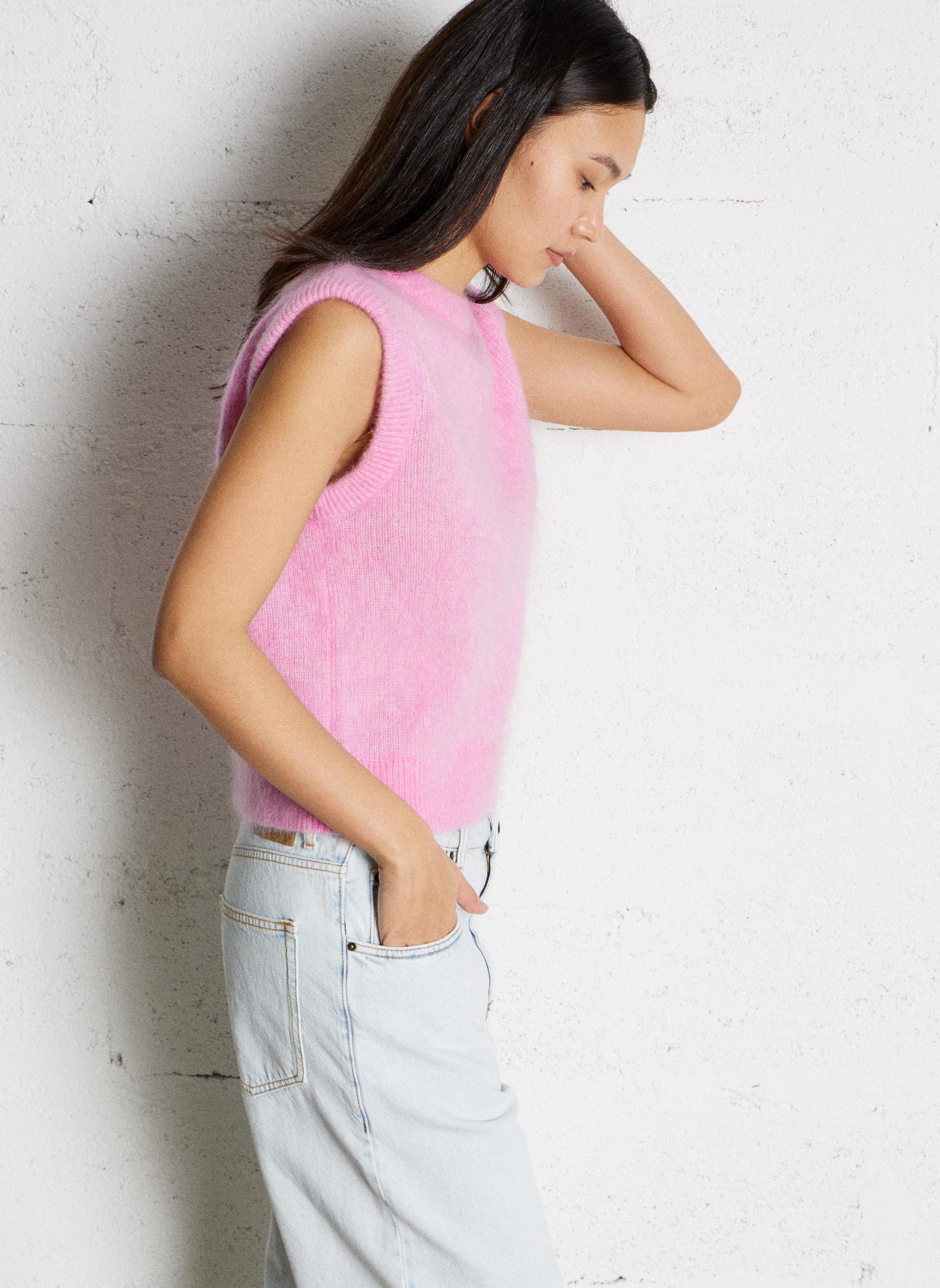 Jean mom en denim délavé joybird-b AMERICAN VINTAGE Bleu