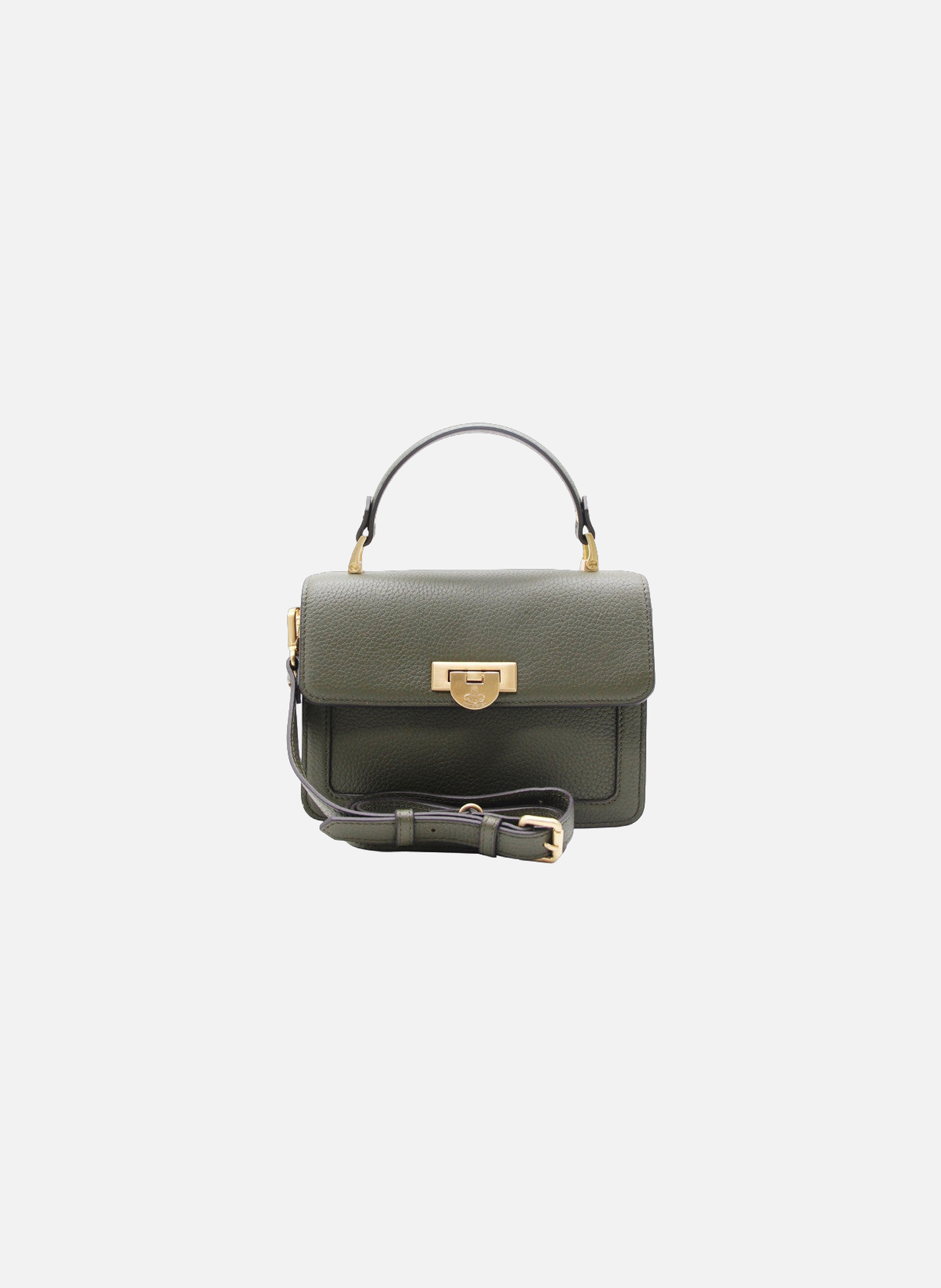 Auteuil | sac à main en cuir de vachette POURCHET Kaki