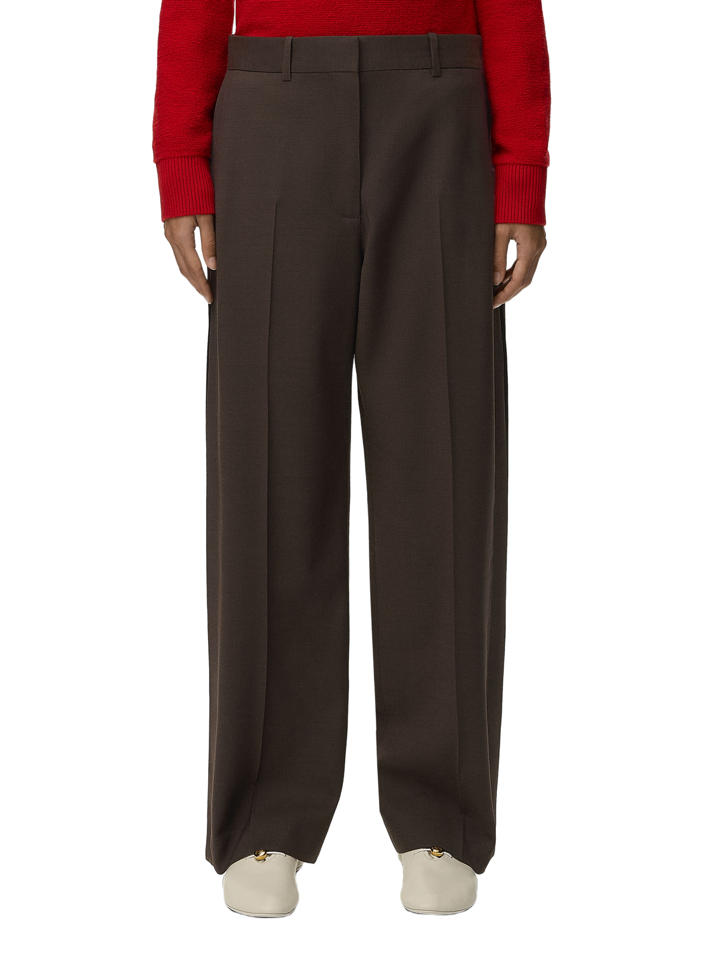 Fließende Hose aus Wollmischung LOEWE Braun