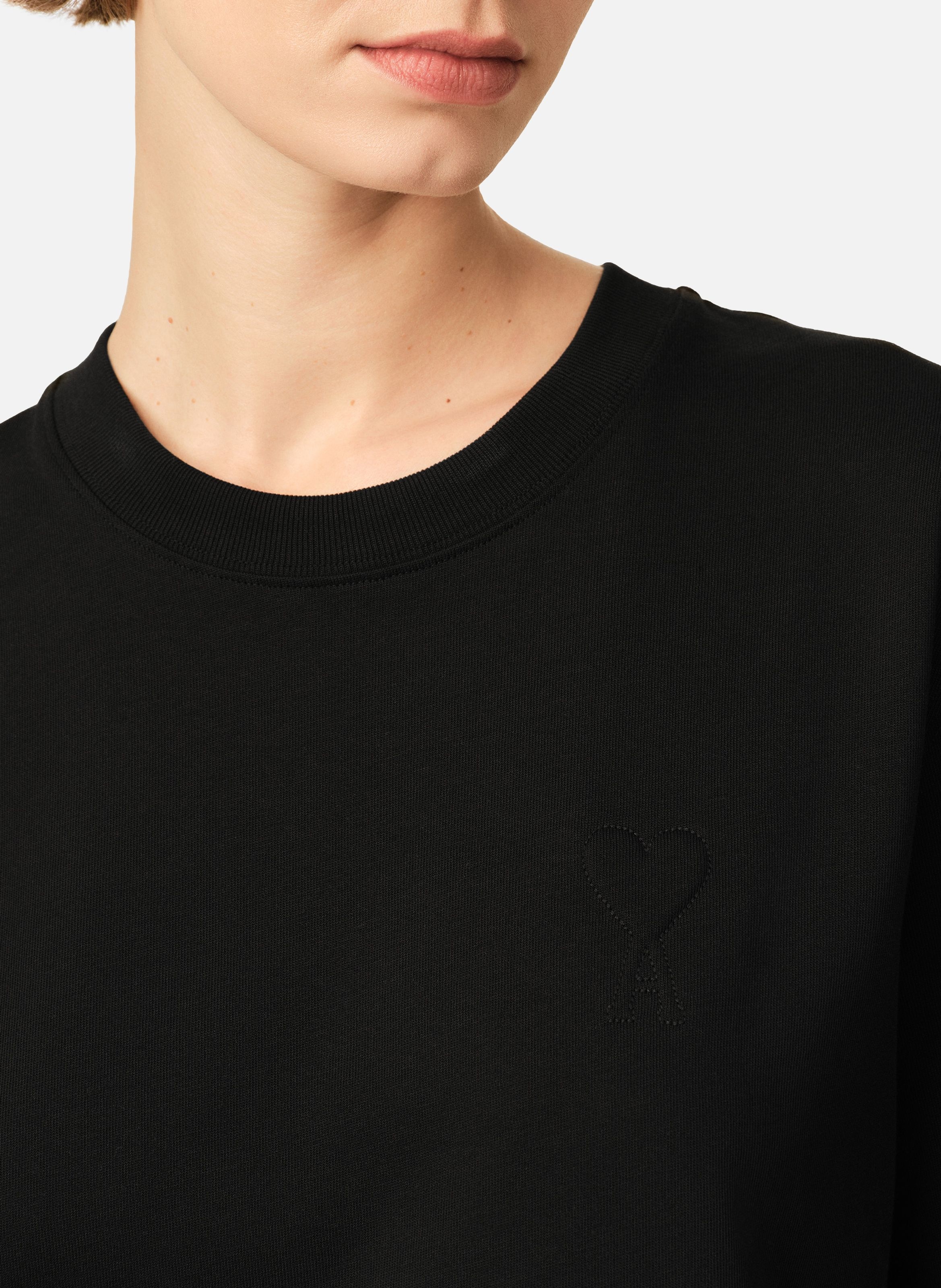 T-shirt unisexe en coton ami de coeur embossé AMI PARIS Noir