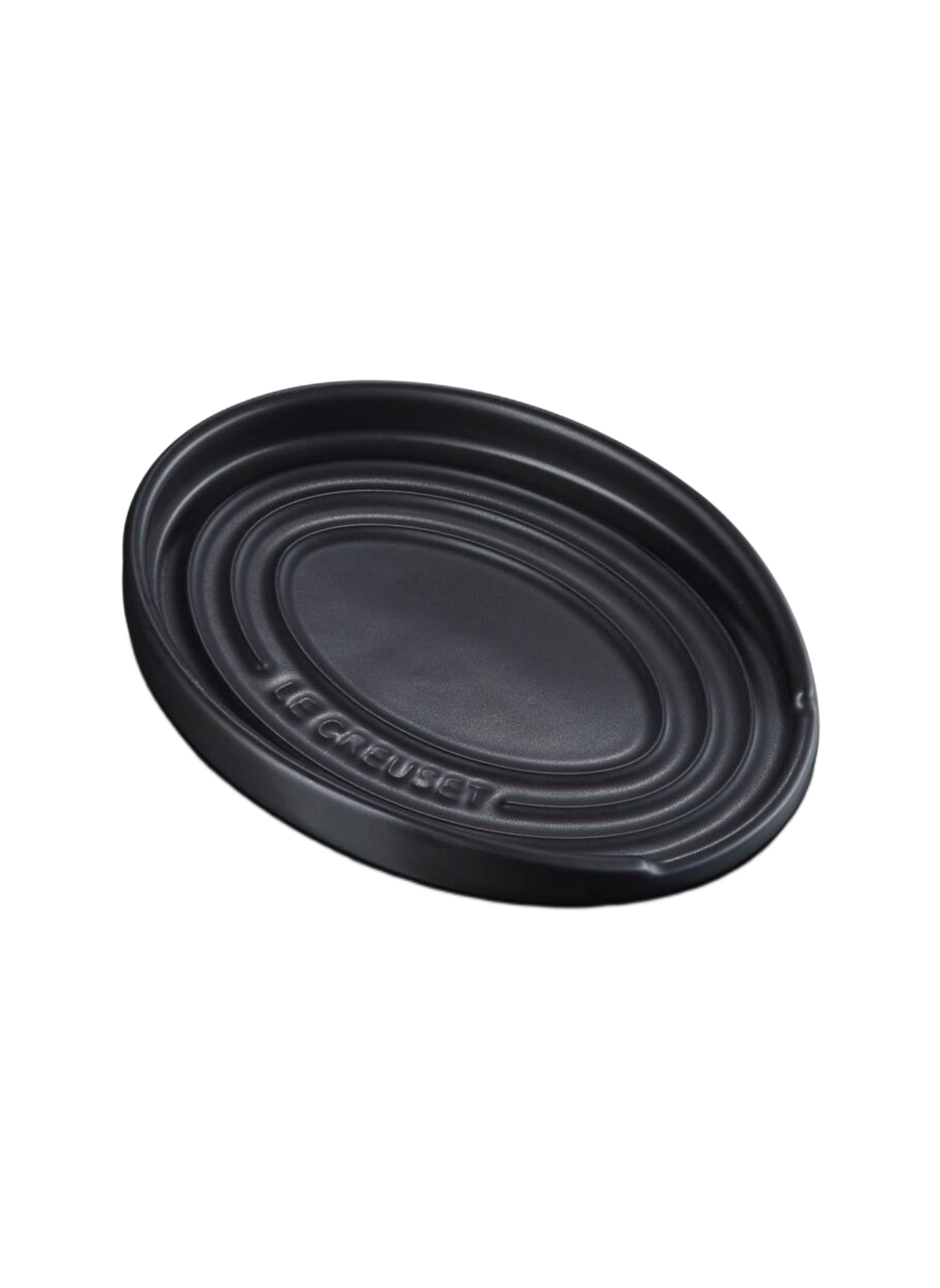 Löffelablage aus Keramik in ovaler Form | Schwarz LE CREUSET Haus
