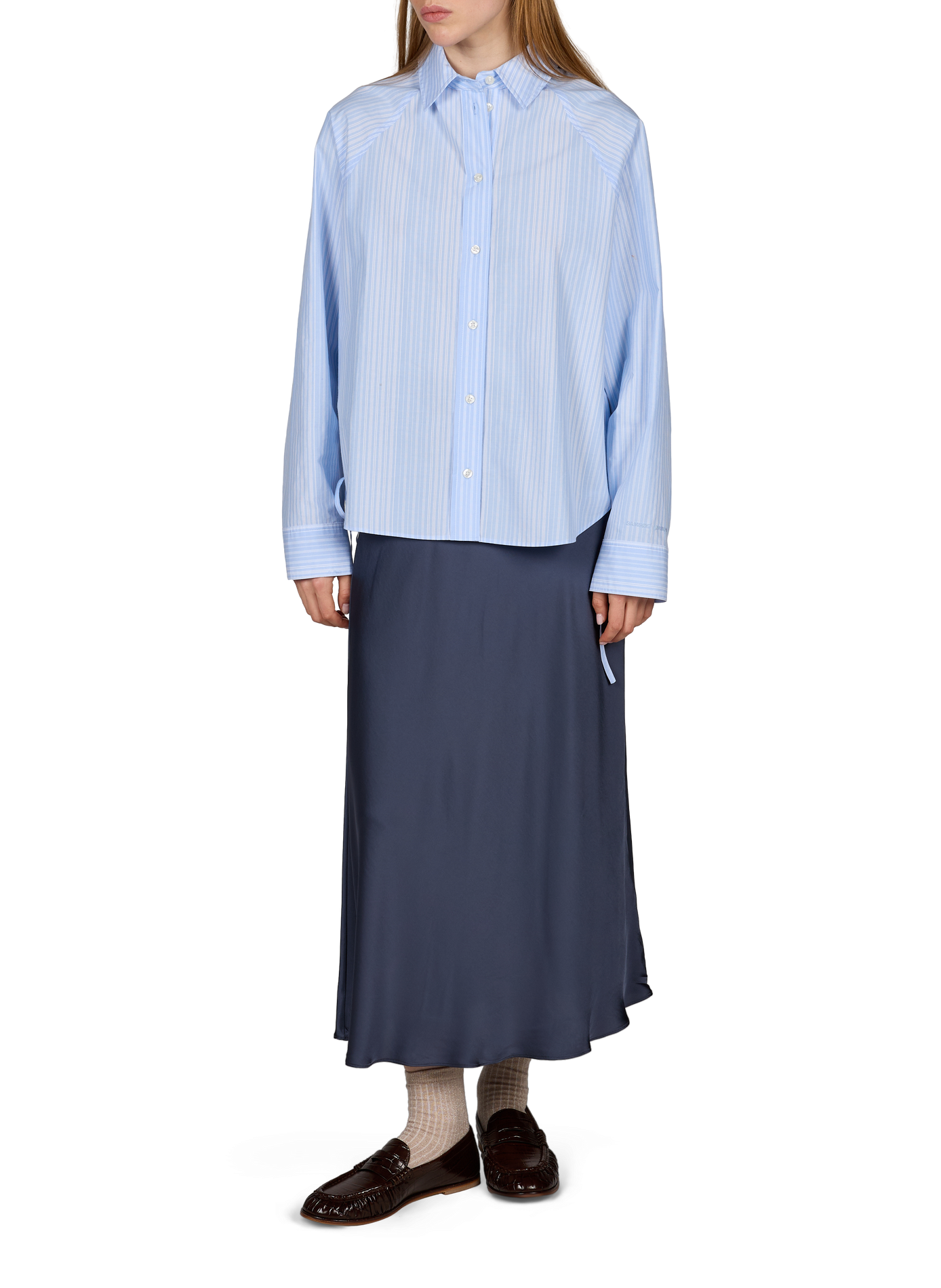Chemise à rayures en coton SAMSOE SAMSOE Bleu