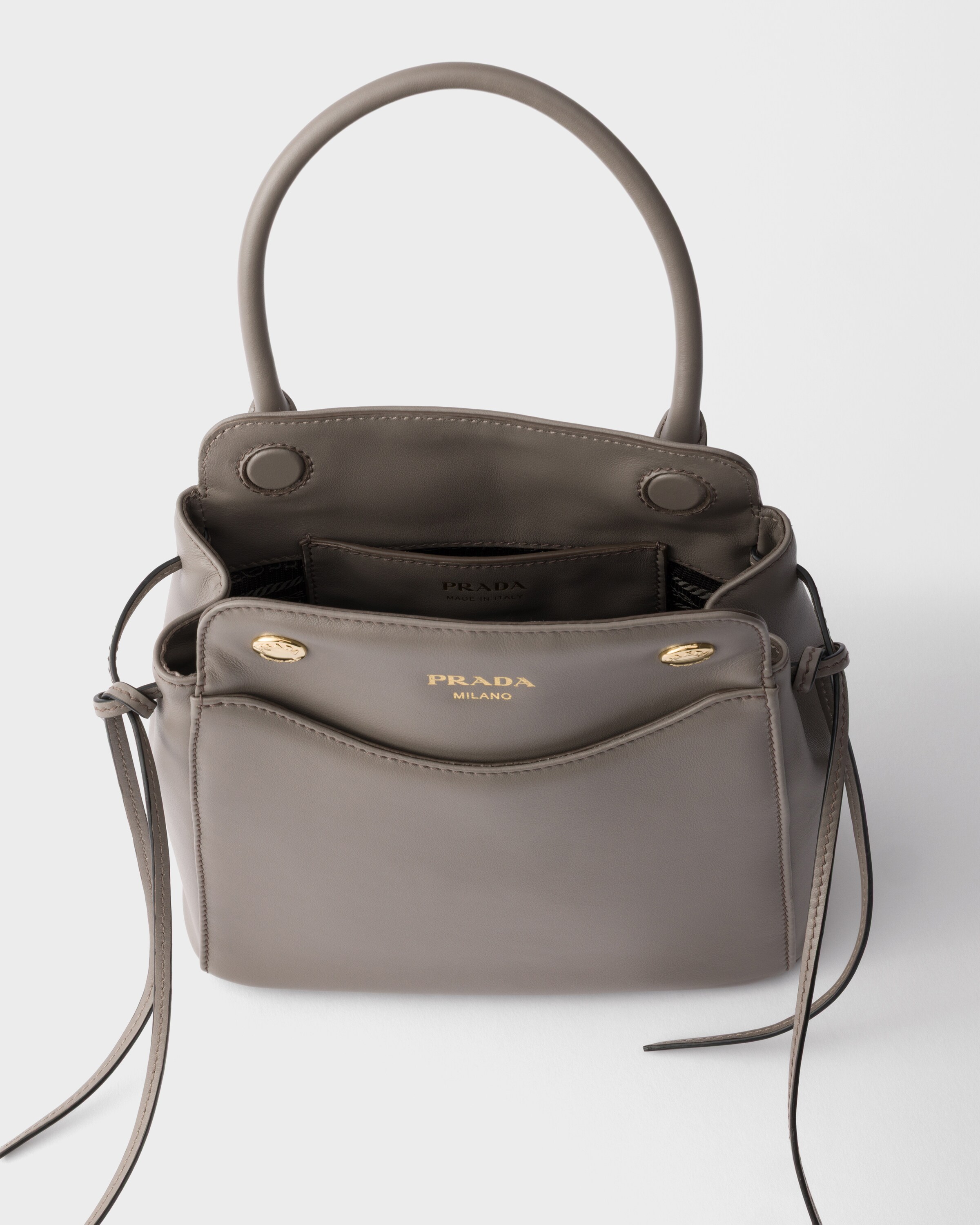 Mini sac à main prada carry en cuir PRADA Gris
