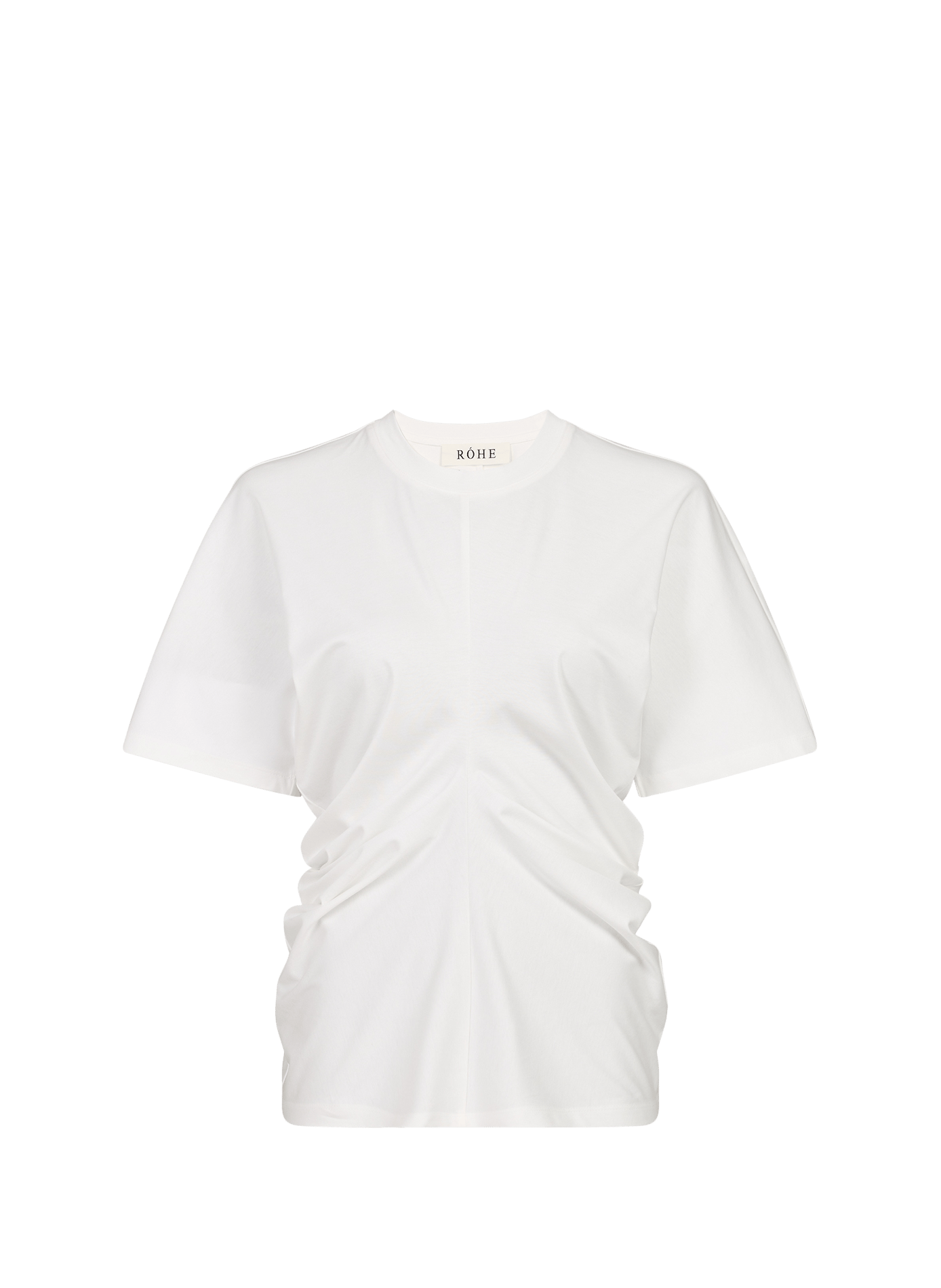 Short-sleeved gathered t-shirt in blended cotton ROHE FRAMES White