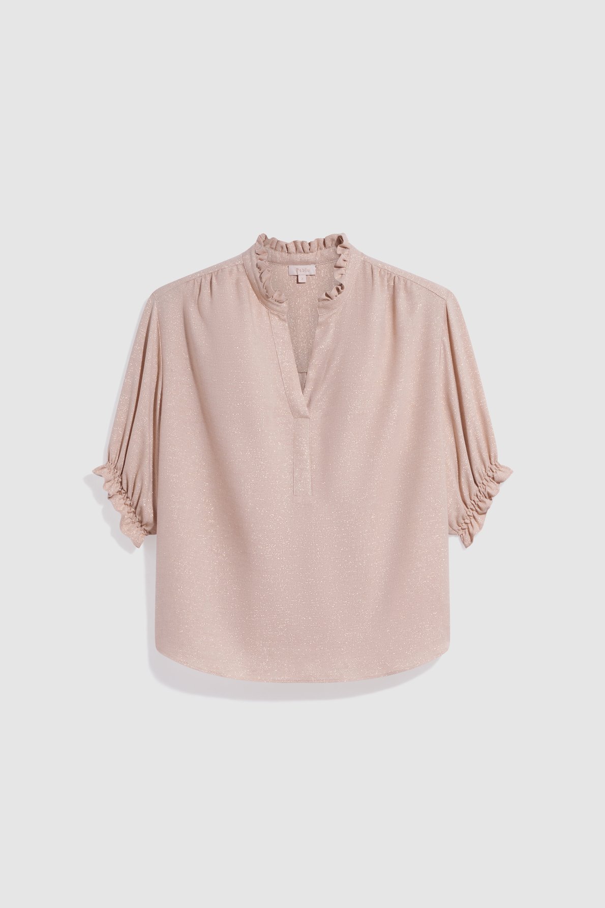 Blouse à volants et lurex doré - luce PABLO Beige