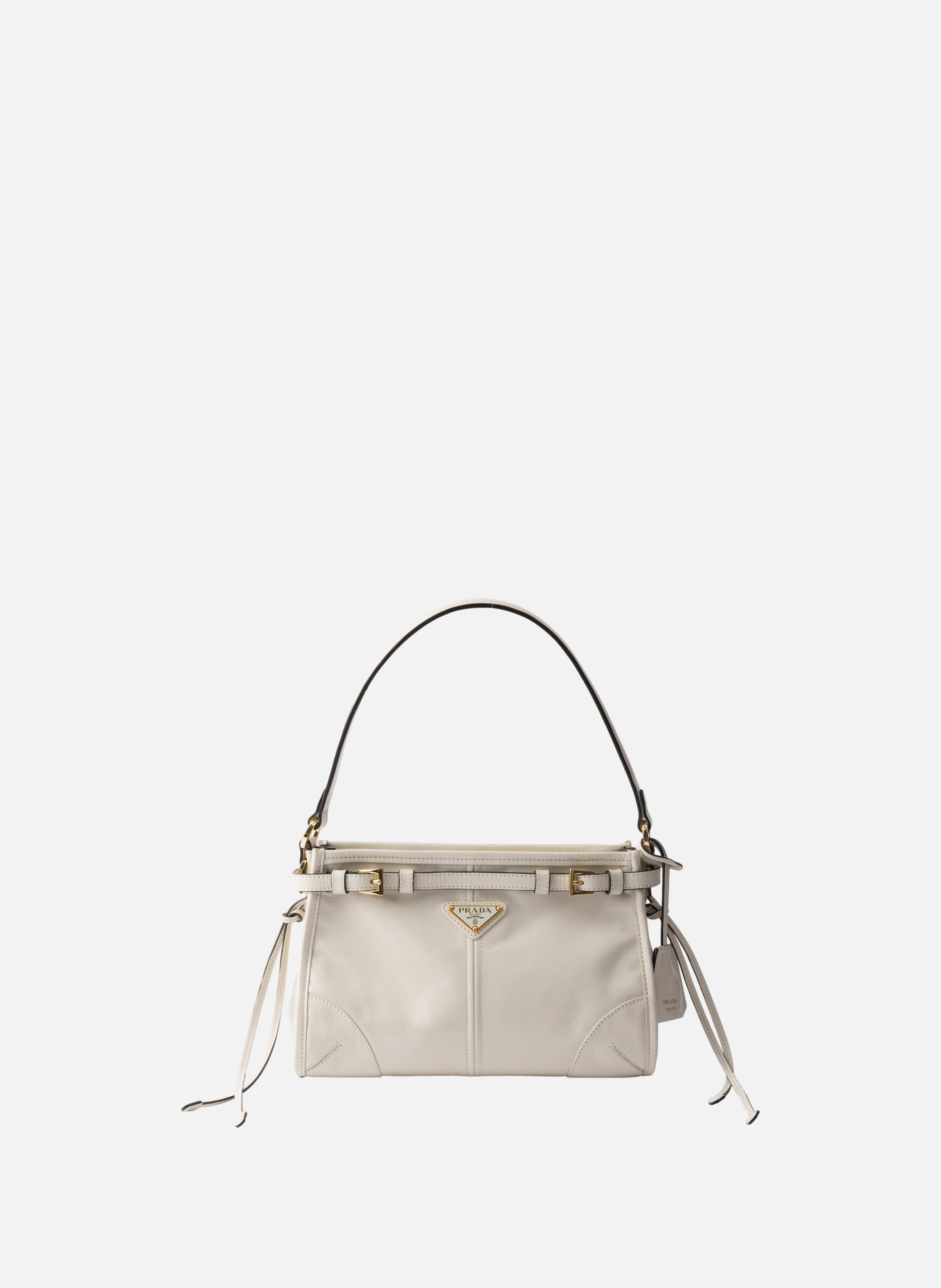 Petit sac à main prada bonnie en cuir PRADA Blanc