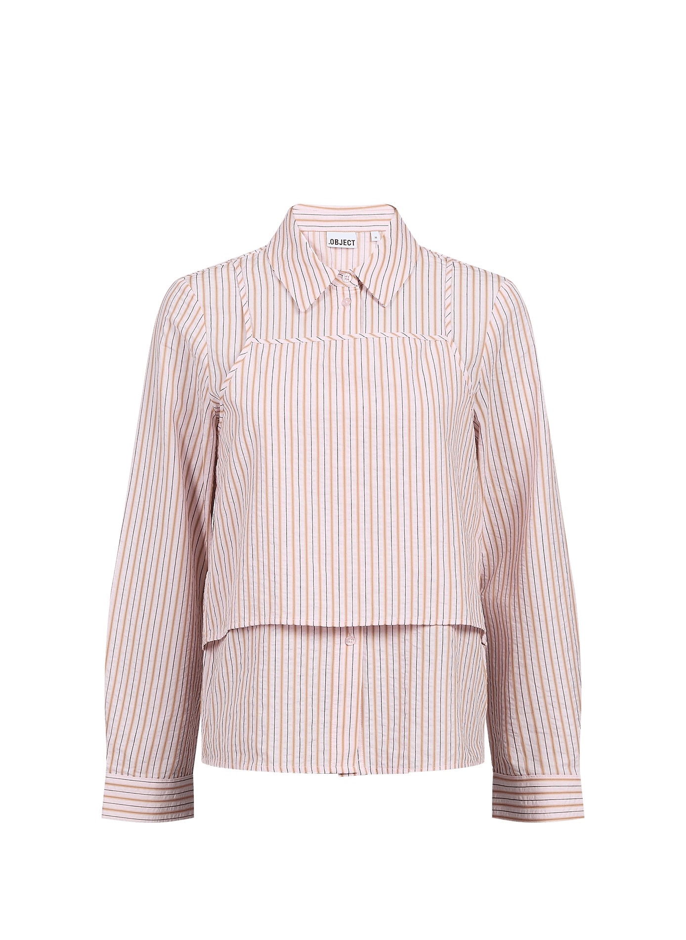 Striped 2-in-1 cotton OBJZIRA shirt OBJECT Pink