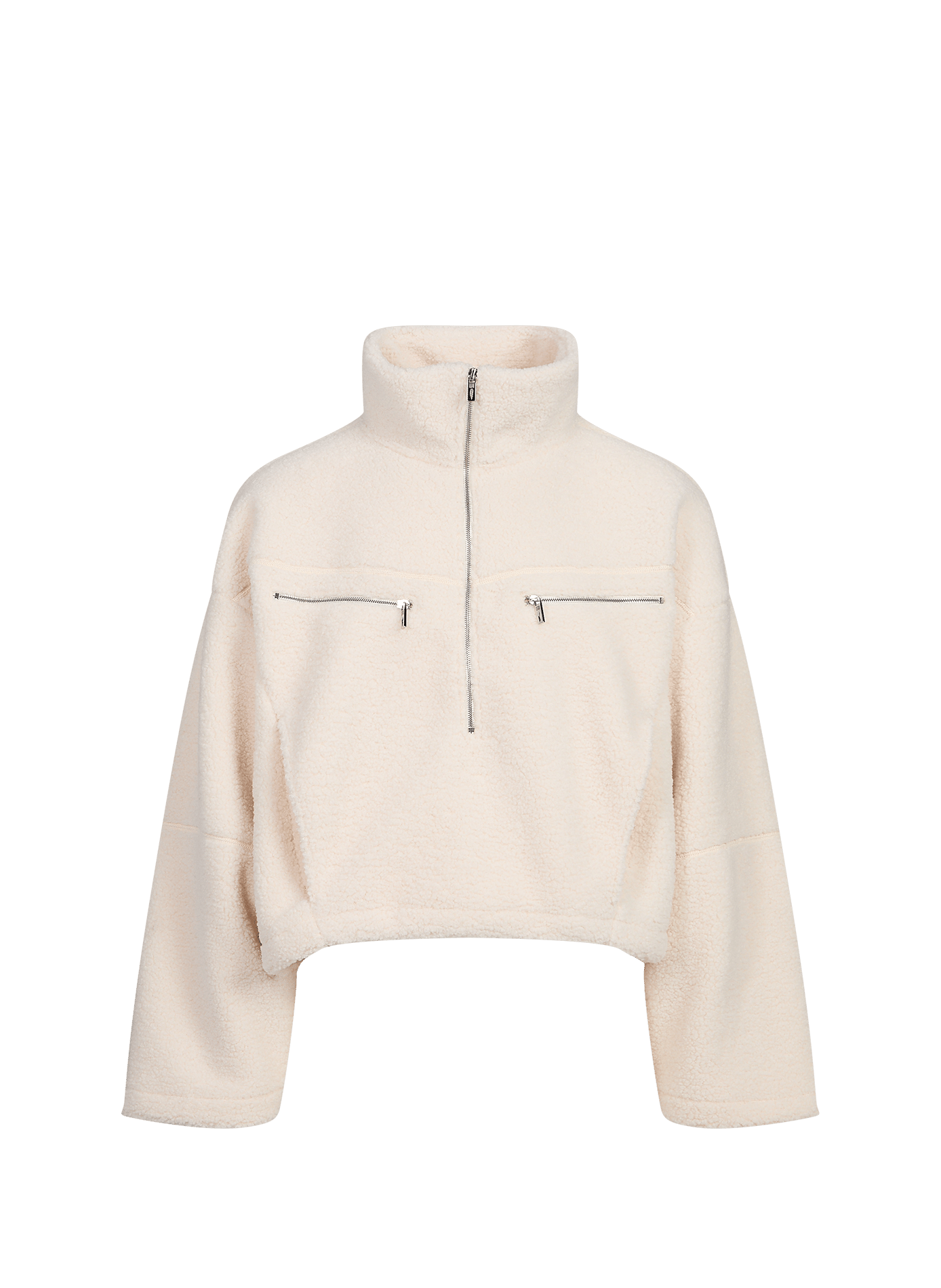 Oversized fluffy high-neck sweatshirt LOUIS GABRIEL NOUCHI Beige