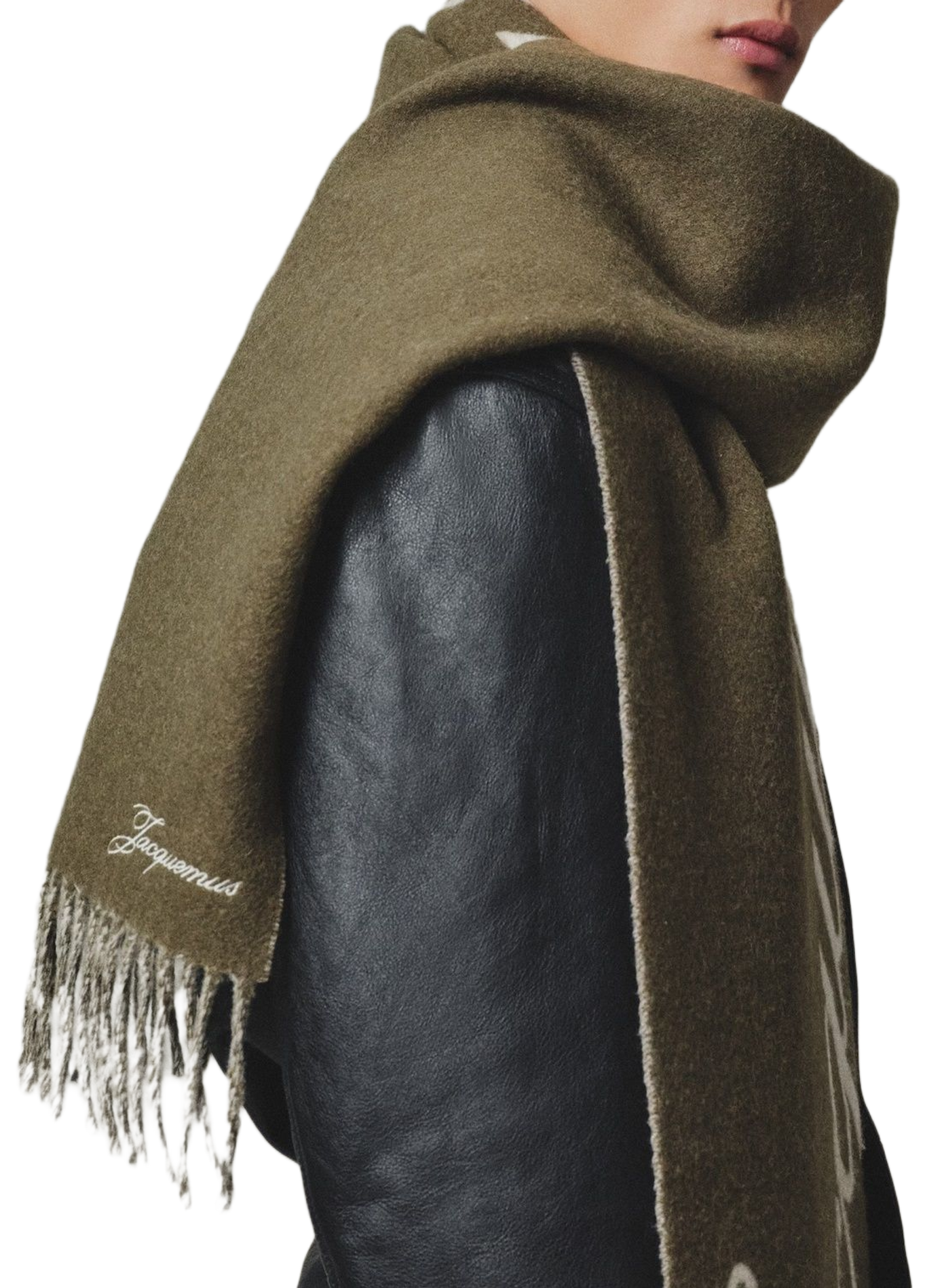 L'écharpe Atelier en laine JACQUEMUS Khaki